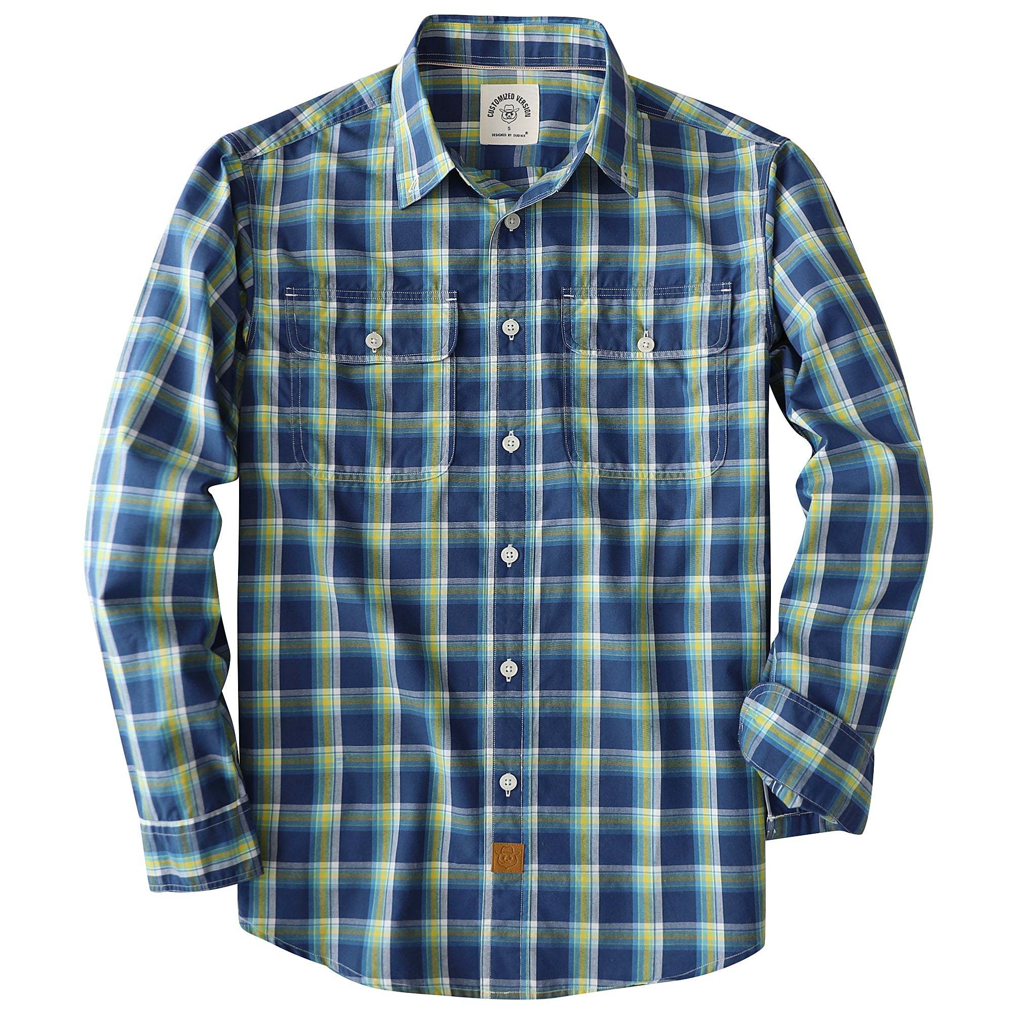 Dubinik? 4.1oz Mens Long Sleeve Button Down Shirts Casual Plaid Shirt with Practical Double Pockets Comfortable and Soft#0050017