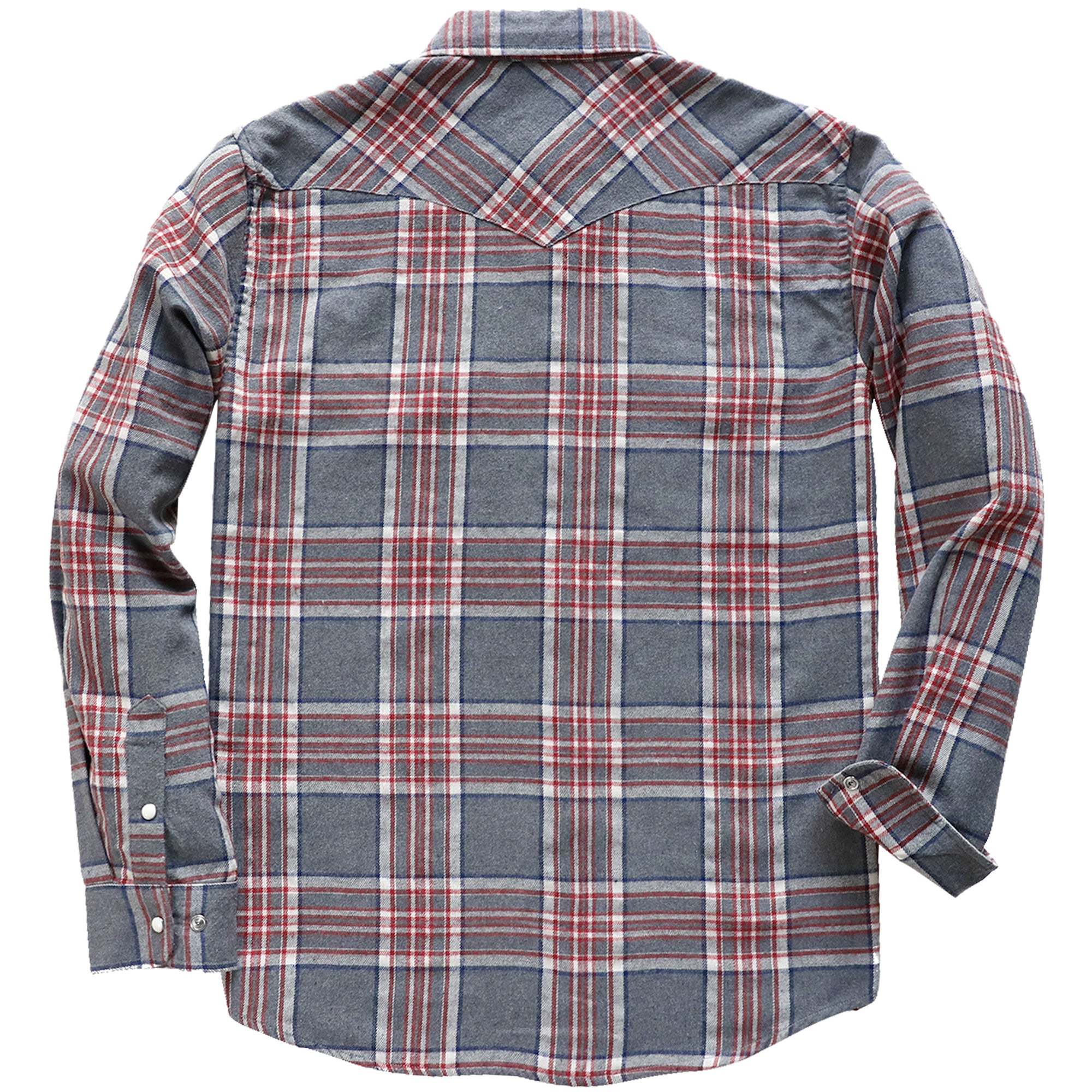 6oz Mens Flannel Long Sleeve Pearl Snap Buttons Western Cowboy Vintage Casual Shirts #2810