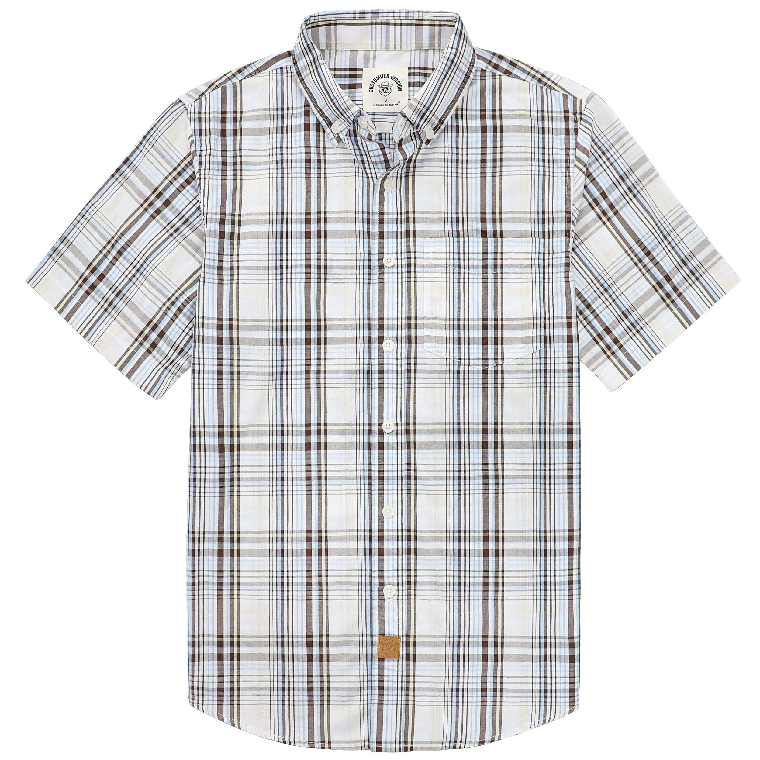 Dubinik? Mens Short Sleeve Button Down Shirts Summer Vintage Short Sleeve Button Down Men Lightweight Men's Casual Shirts#51007