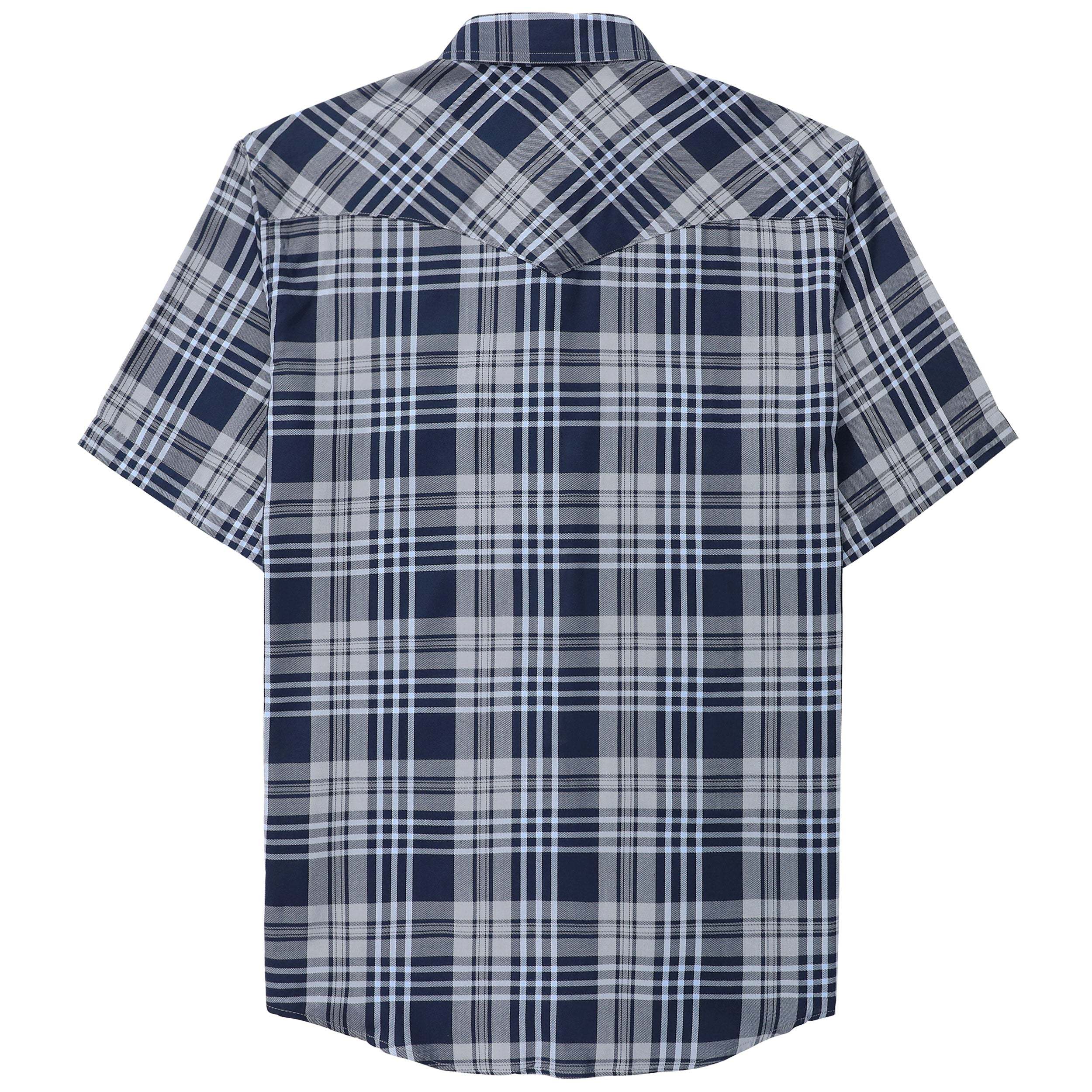 Dubinik?Bamboo Fiber Mens Shirts Short Sleeve Plaid Shirt Men Western Cowboy Pearl Snap Vintage Casual Plaid Shirt #29502