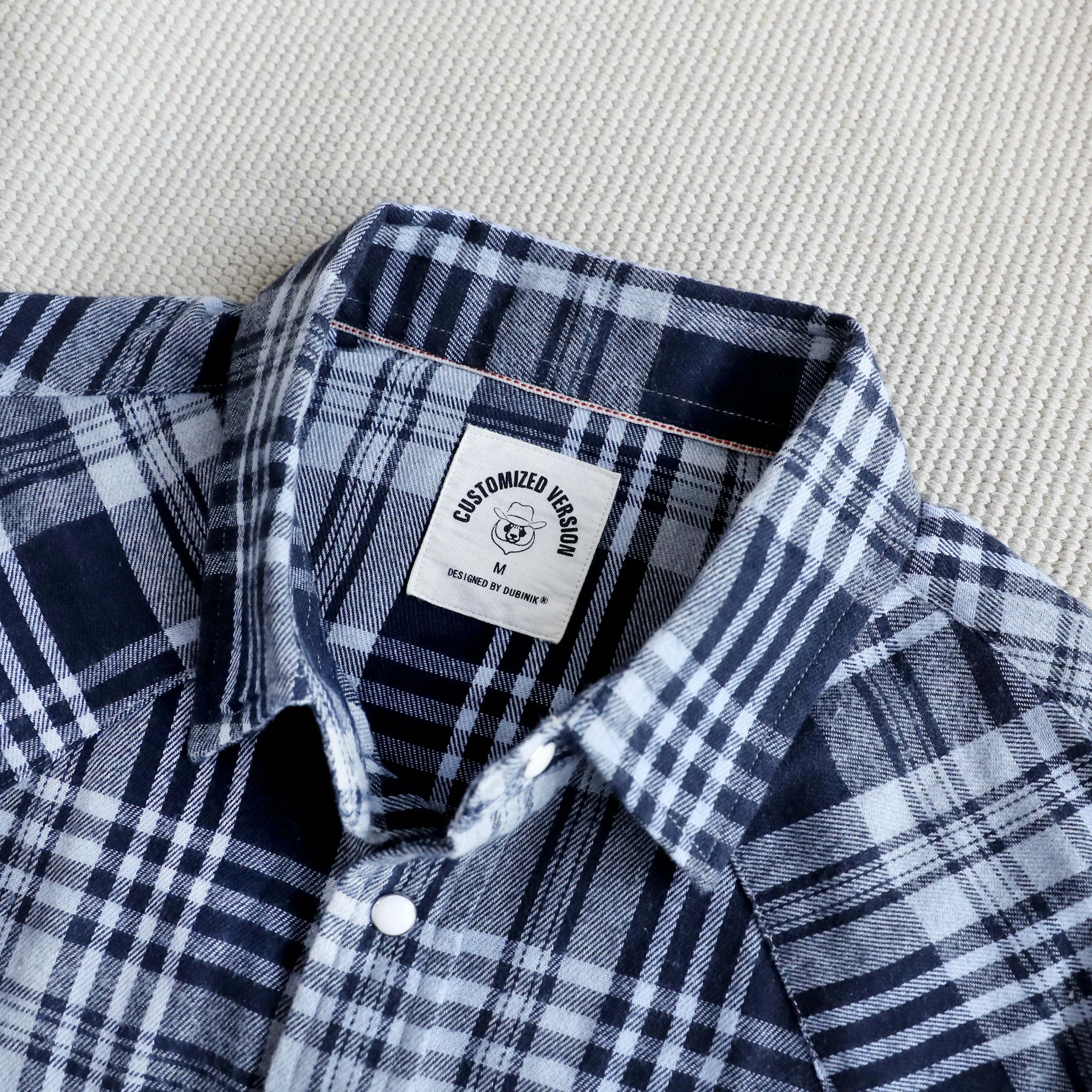6oz Mens Flannel Long Sleeve Pearl Snap Buttons Western Cowboy Vintage Casual Shirts #2817