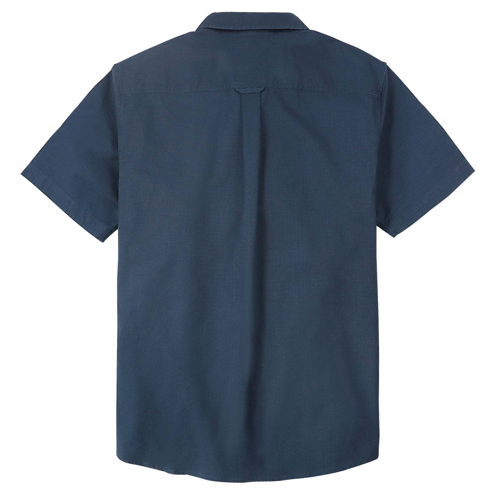 Dubinik? Mens Short Sleeve Button Down Shirts Two Pocket Vintage Mens Work Shirt Navy Blue Cotton Mens Shirts Casual with Stretch#0055007