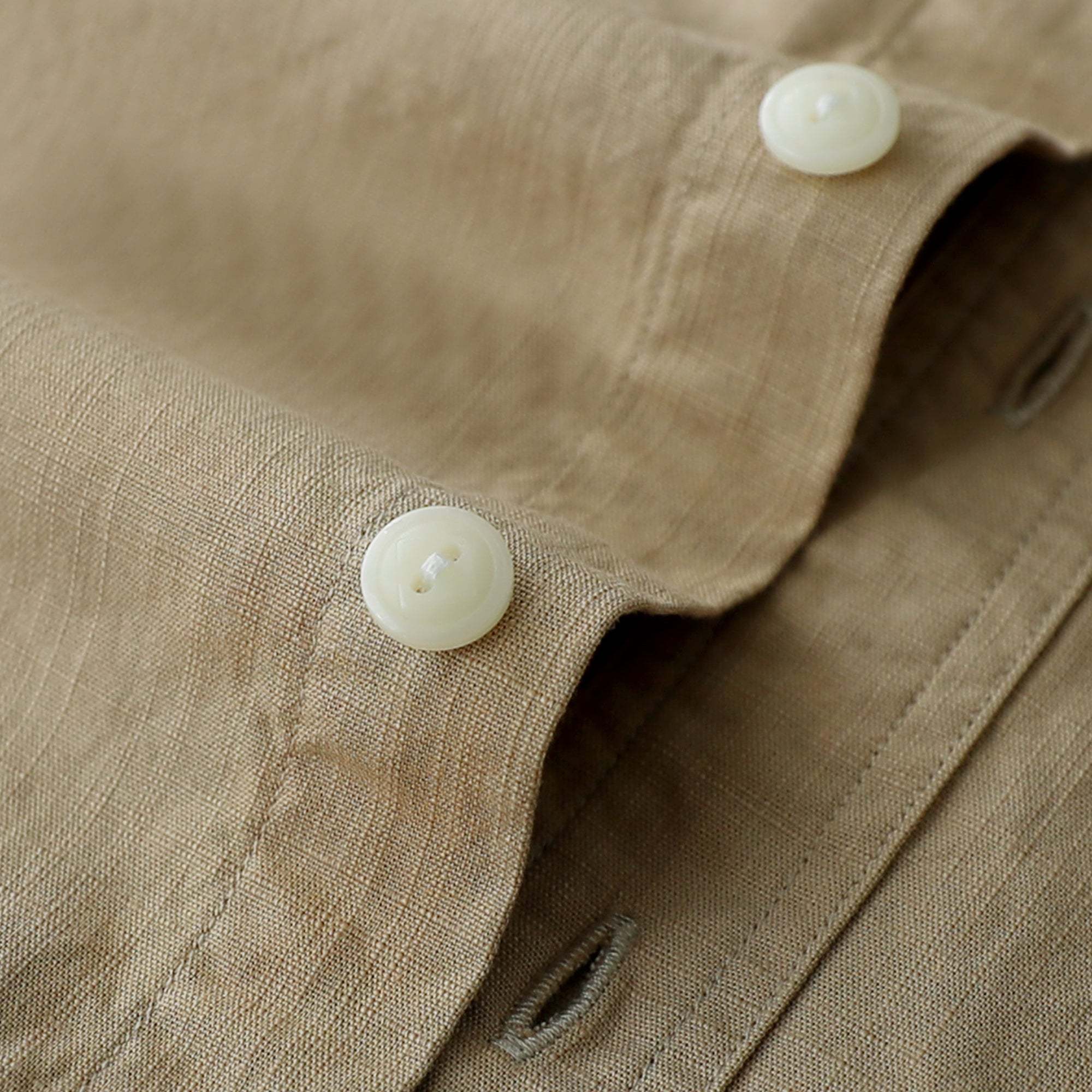 Dubinik? 5.5oz Khaki Chambray Long Sleeve Button-Front Closure Pocket Cotton Workshirt#58010