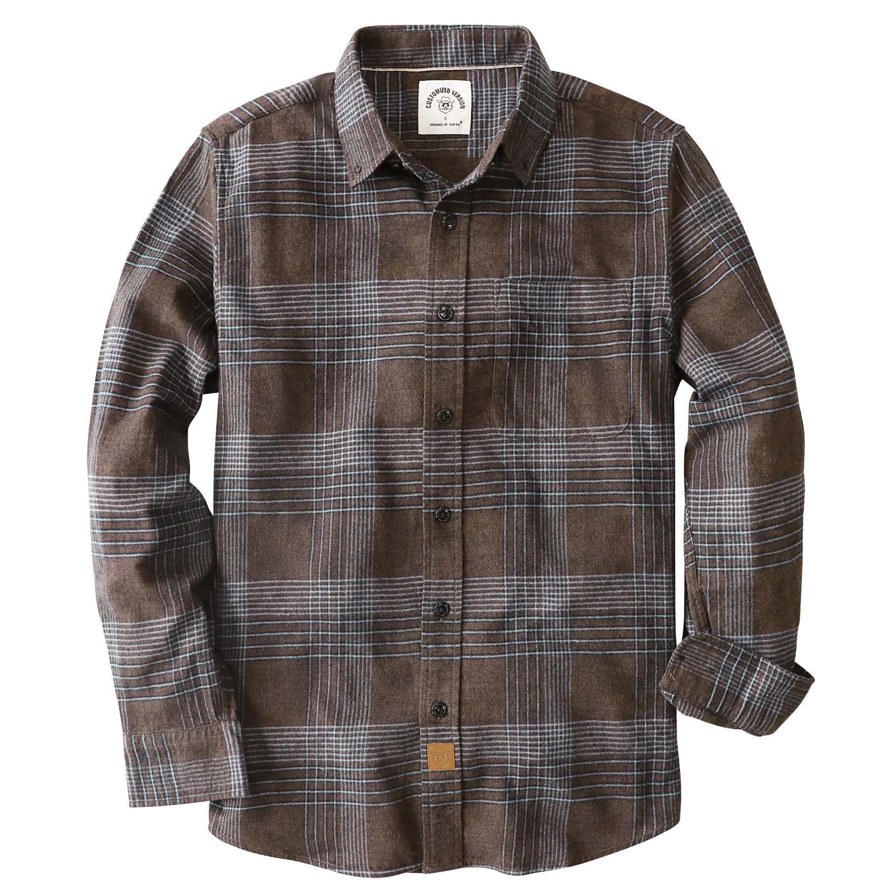 Dubinik? 6oz Flannel Shirt for Men 100% Cotton Mens Flannel Shirts Long Sleeve Plaid Soft Casual Button Down Shirt Men#66209