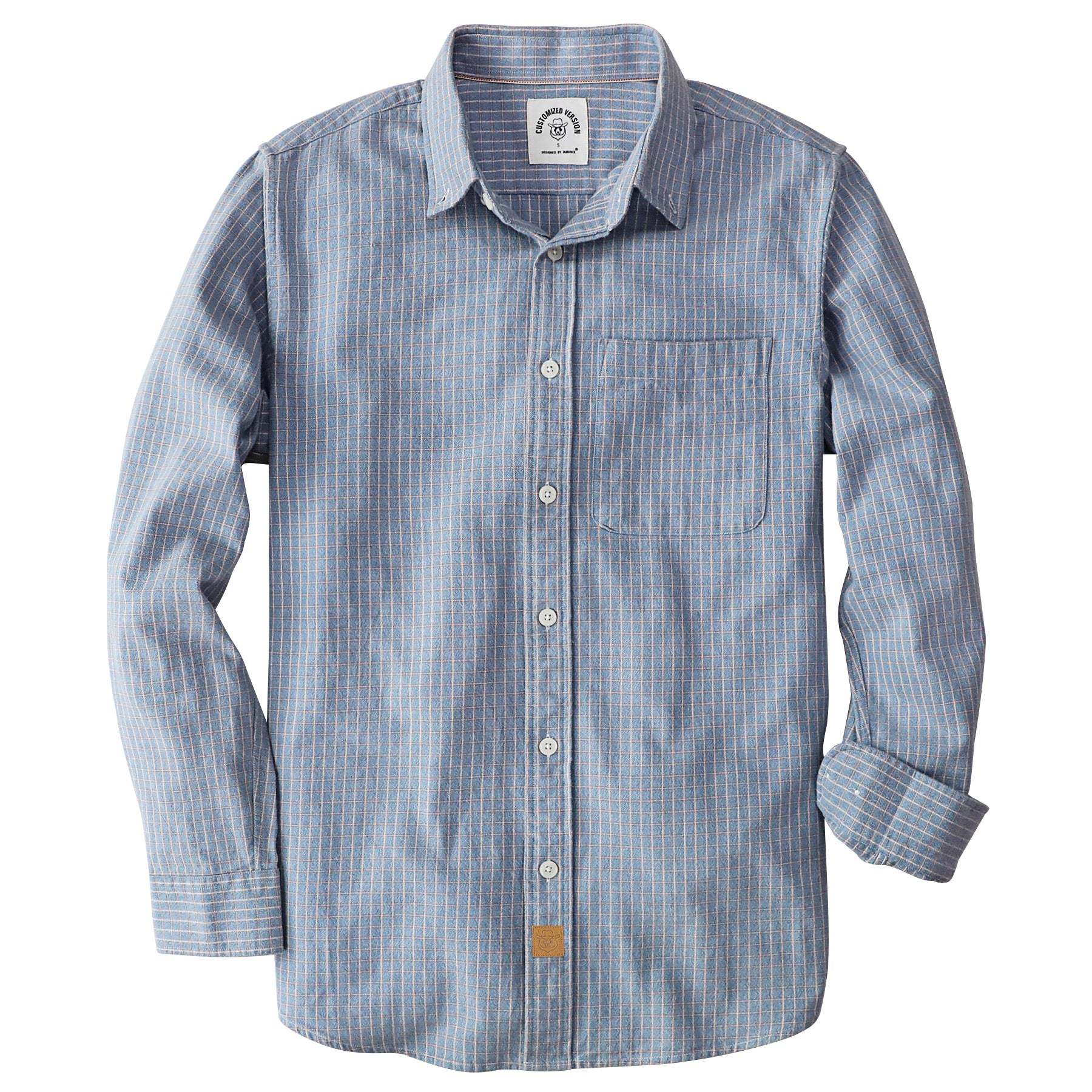 Dubinik? 6oz Flannel Shirt for Men 100% Cotton Mens Flannel Shirts Long Sleeve Plaid Soft Casual Button Down Shirt Men#66042