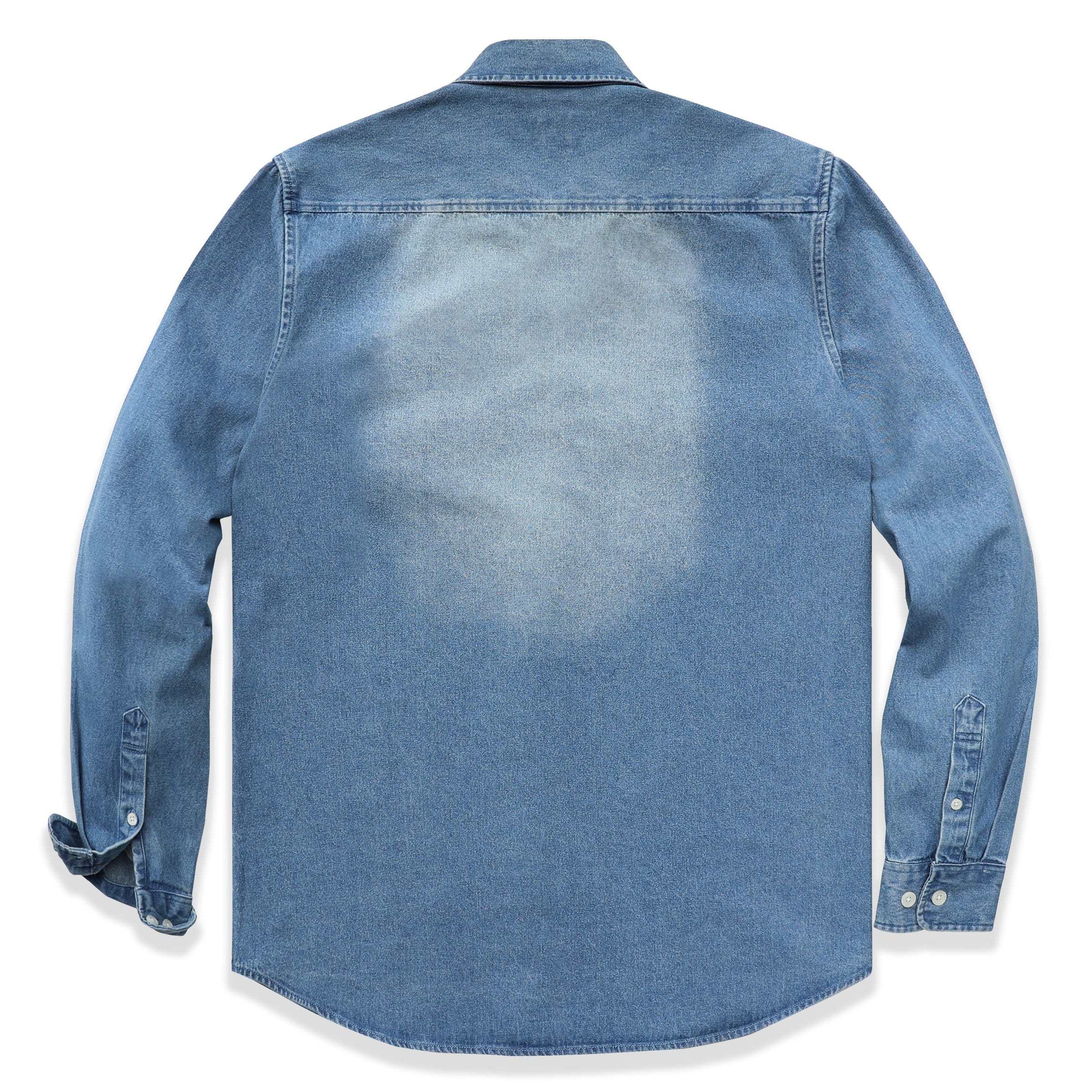 8.8oz Men's cotton long sleeve denim shirt #4502