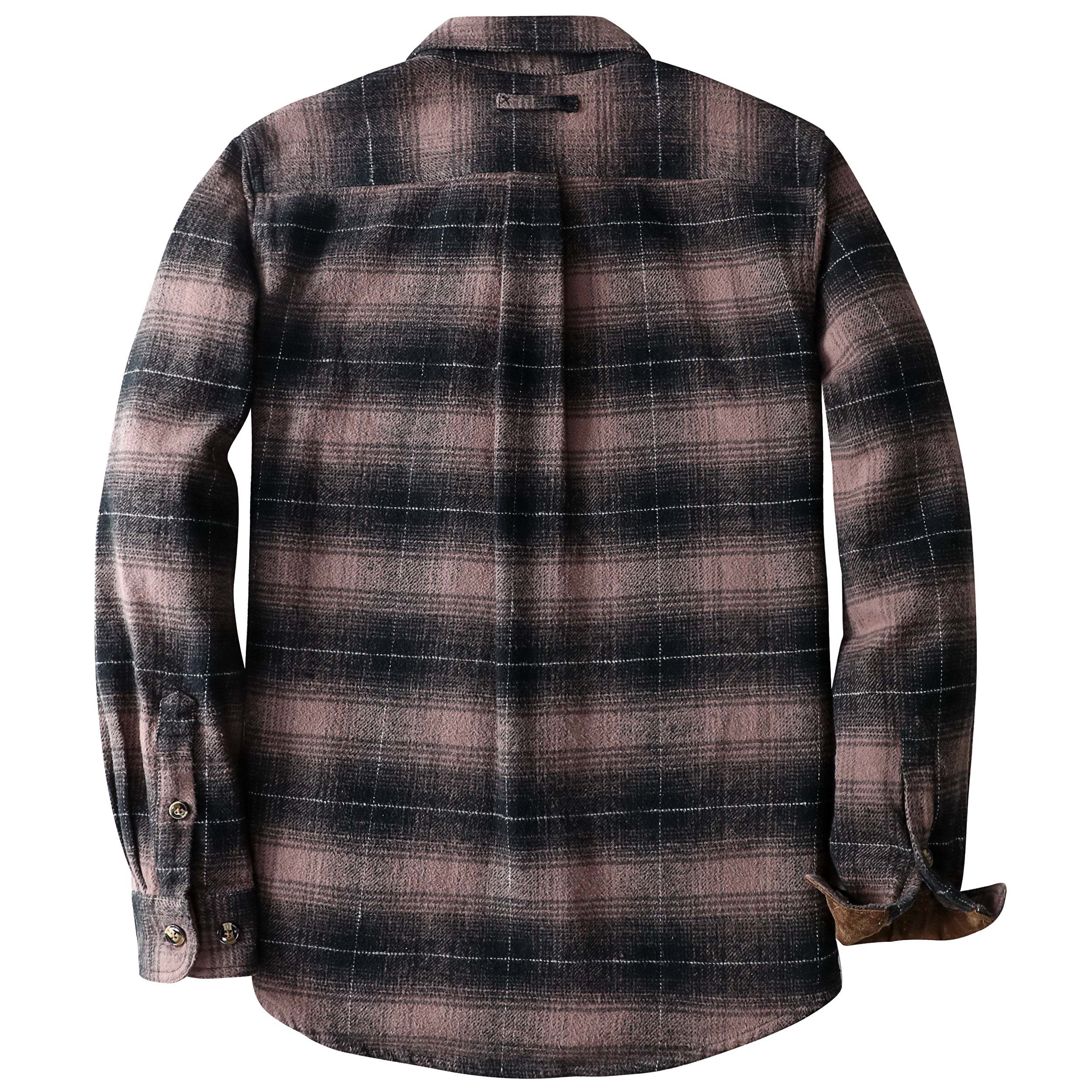 Dubinik? 10.8oz Ultra Heavyweight Flannel Shirt for Men Long Sleeve Casual Button Down Soft Pure Cotton Plaid Warm Suede Cuffs#0082009