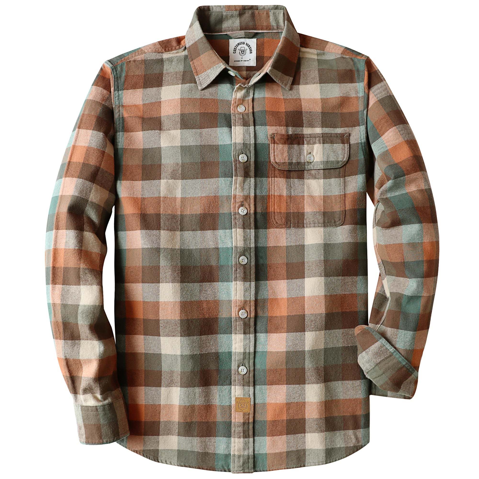 Dubinik? 6oz Mens Long Sleeve Midweight Flannel Shirt Warm Casual Soft Cotton Button Down Plaid Shirt #3401