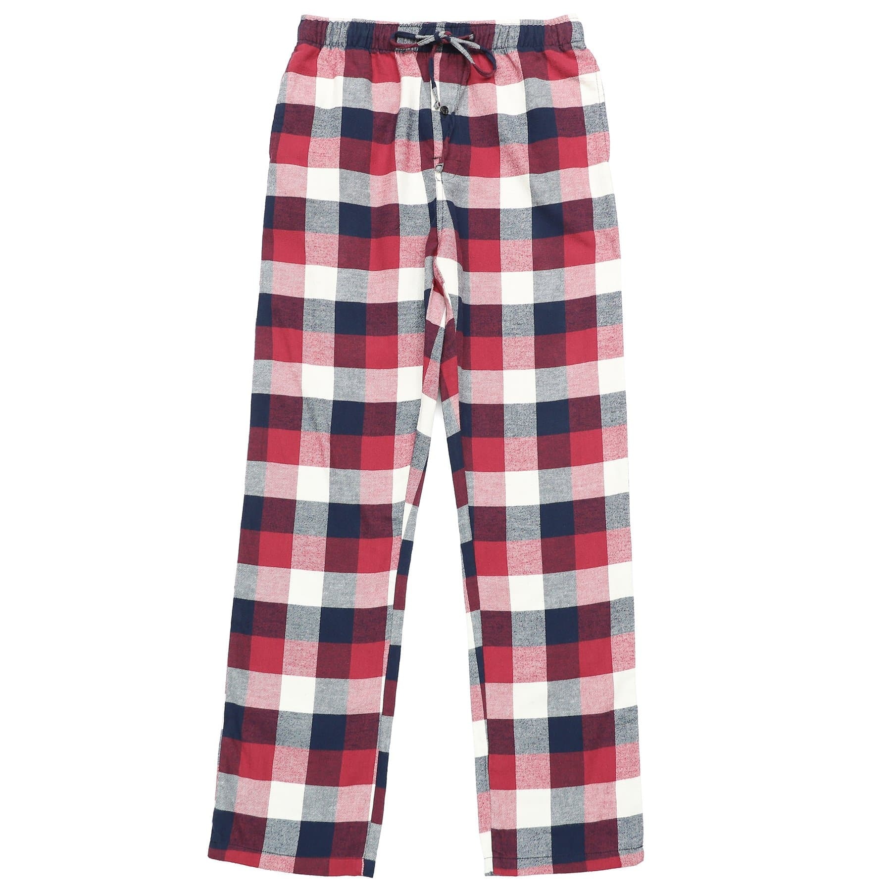 Cotton Flannel Pajama Plaid Sleep & Lounge Pants, PJ Bottoms With Pockets And Button Fly #3012