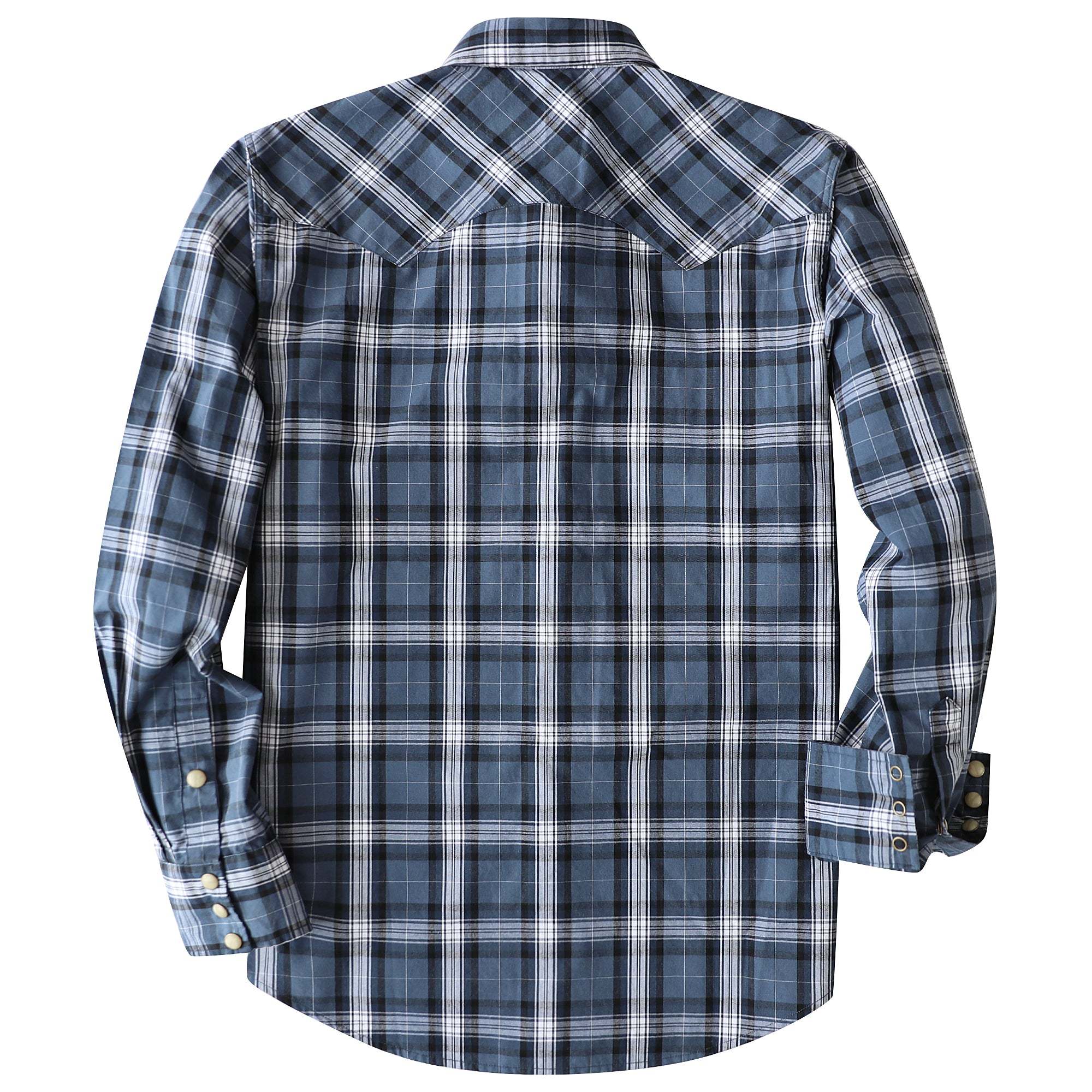 Dubinik? 4.1oz Pearl Snap Shirts For Men Long Sleeve Lightweight Casual Sawtooth Pocket Western Plaid Cowboy Cotton Vintage Work Shirt#48015