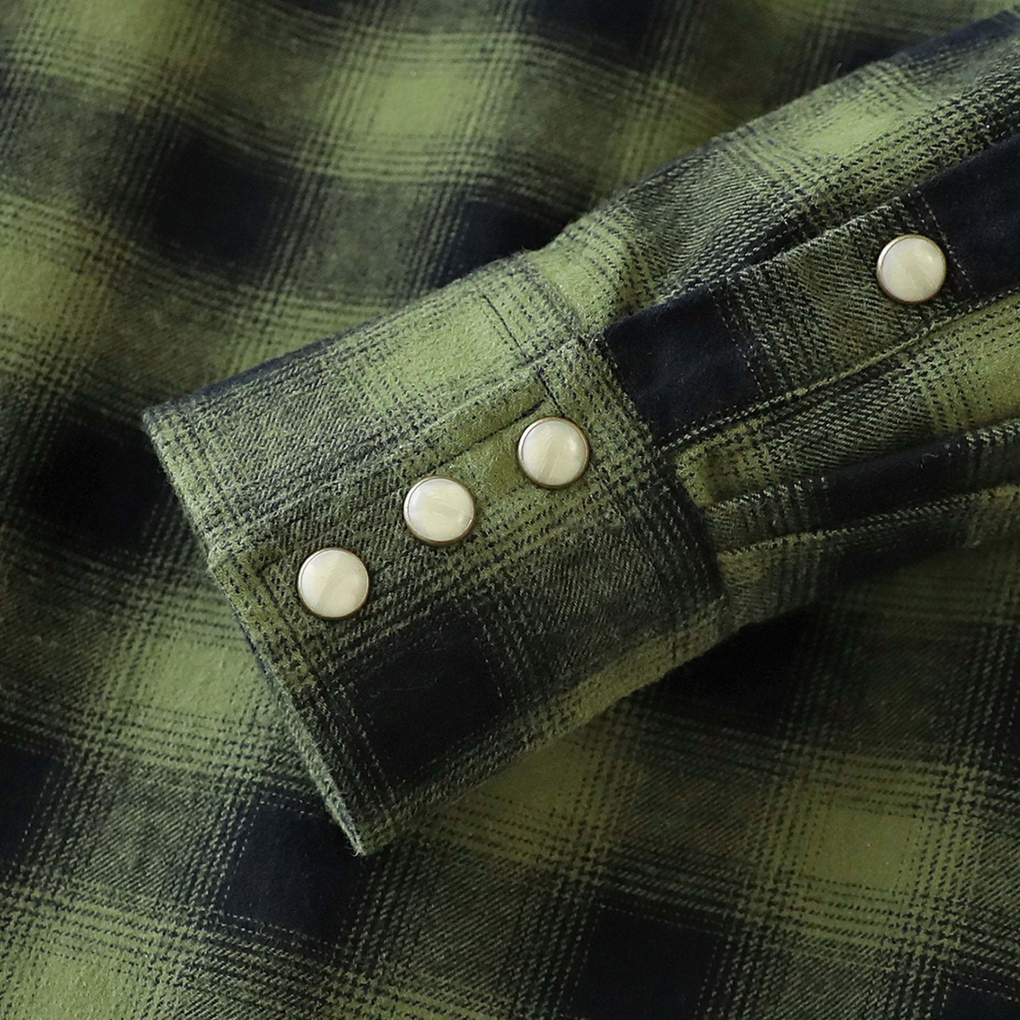 Dubinik? 6.3oz Green Flannel Shirt for Men Long Sleeve Casual Cozy Snap Button Western Plaid Shirts Soft Pure Cotton#37007