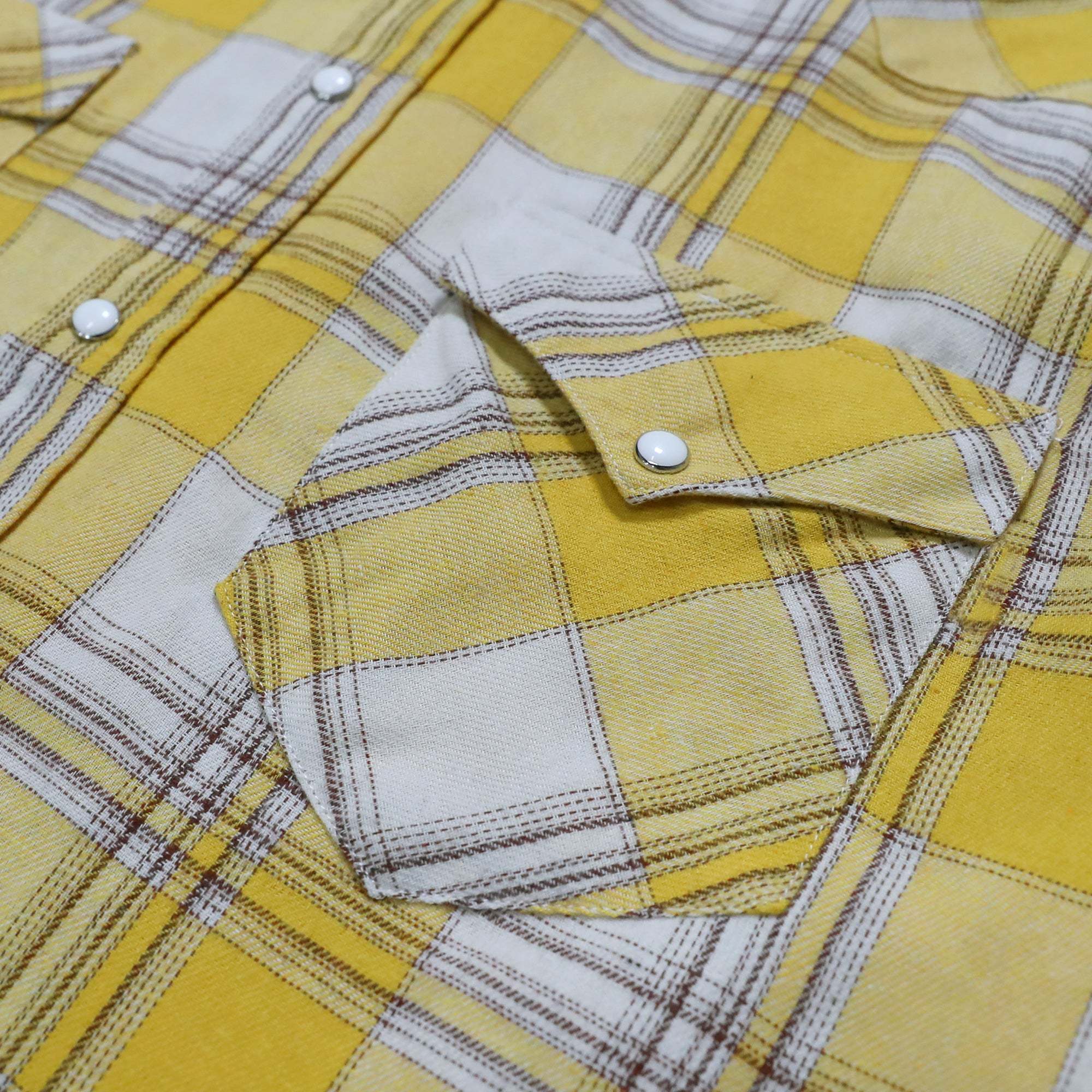 6oz Mens Flannel Long Sleeve Pearl Snap Buttons Western Cowboy Vintage Casual Shirts #2811