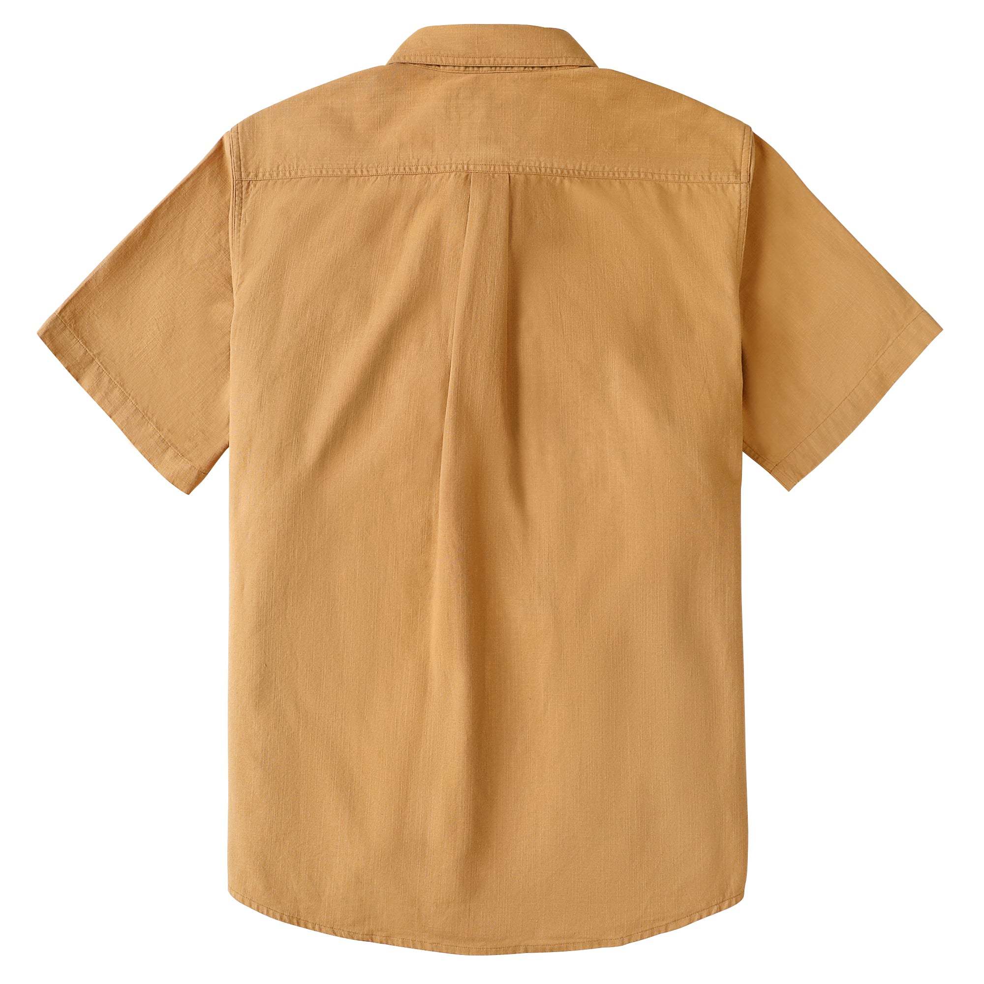 Dubinik? Orange Solid Mens Short Sleeve Button Down Casual Cotton Regular Fit Lightweight Pocket Chambray Mens Button Down Short Sleeve#0057001