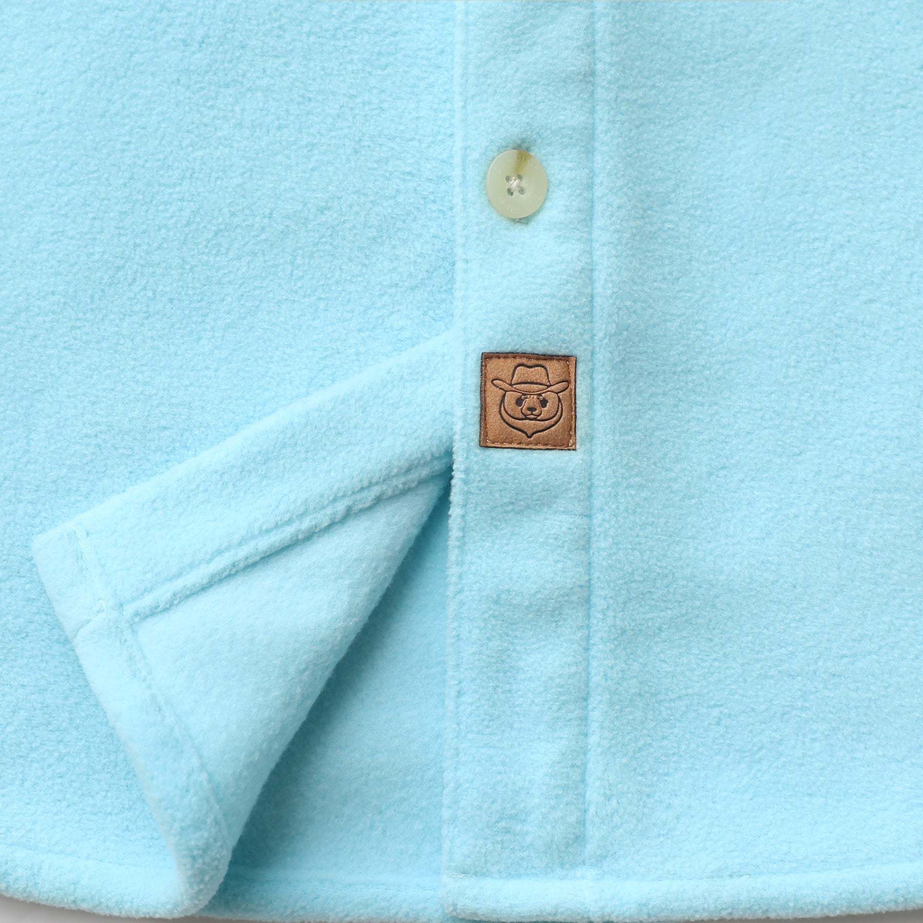 Mens Long Sleeve Sky Blue Solid Fleece Shirt Casual Button Down Light-in-weight Shirt #0243