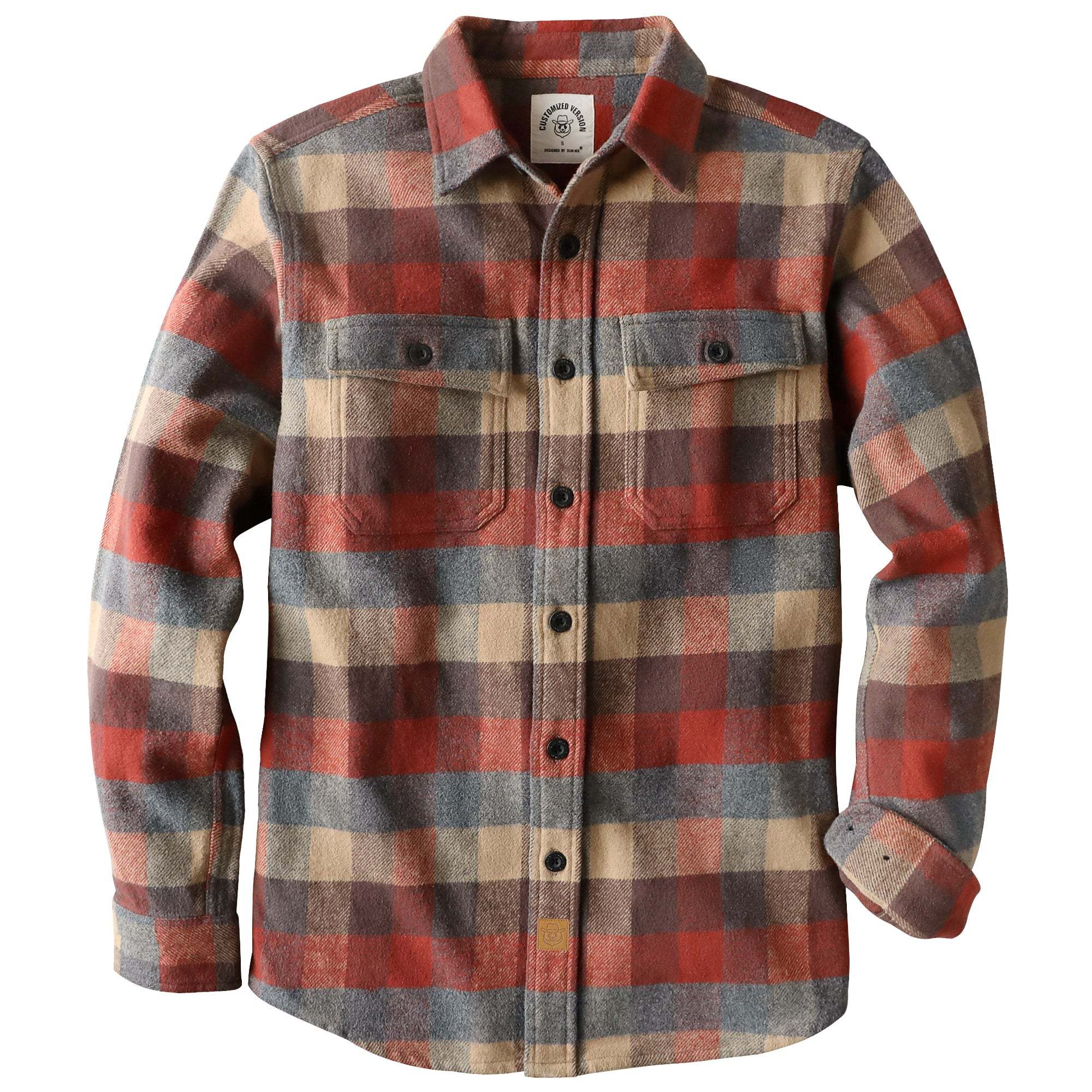 Dubinik? 10.8oz Ultra Heavyweight Flannel Shirt for Men Long Sleeve Mens Plaid Button Down Shirts for Men Vintage 100% Cotton#0081011