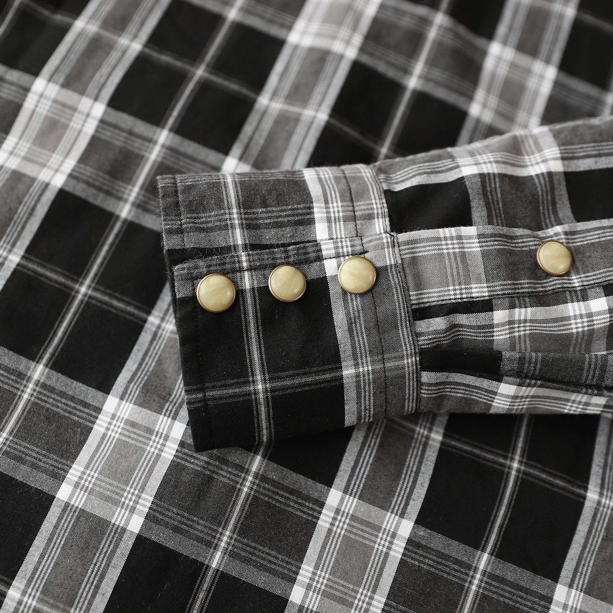 Dubinik? 4.1oz Pearl Snap Shirts For Men Long Sleeve Lightweight Casual Sawtooth Pocket Western Plaid Cowboy Cotton Vintage Work Shirt#48006