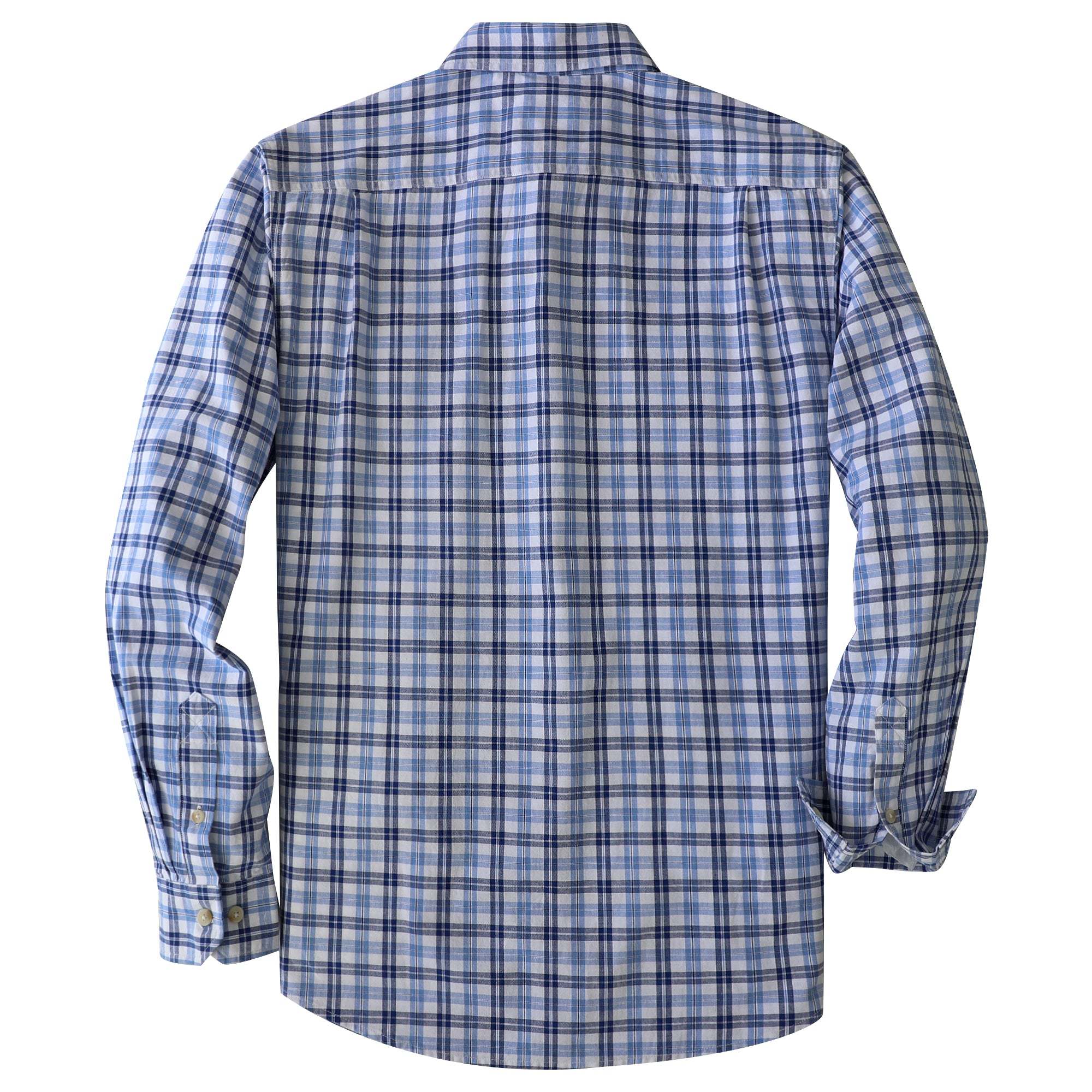 Dubinik? 4.6oz Mens Lightweight Pure Cotton Long Sleeve Button Down Plaid Shirt#101811