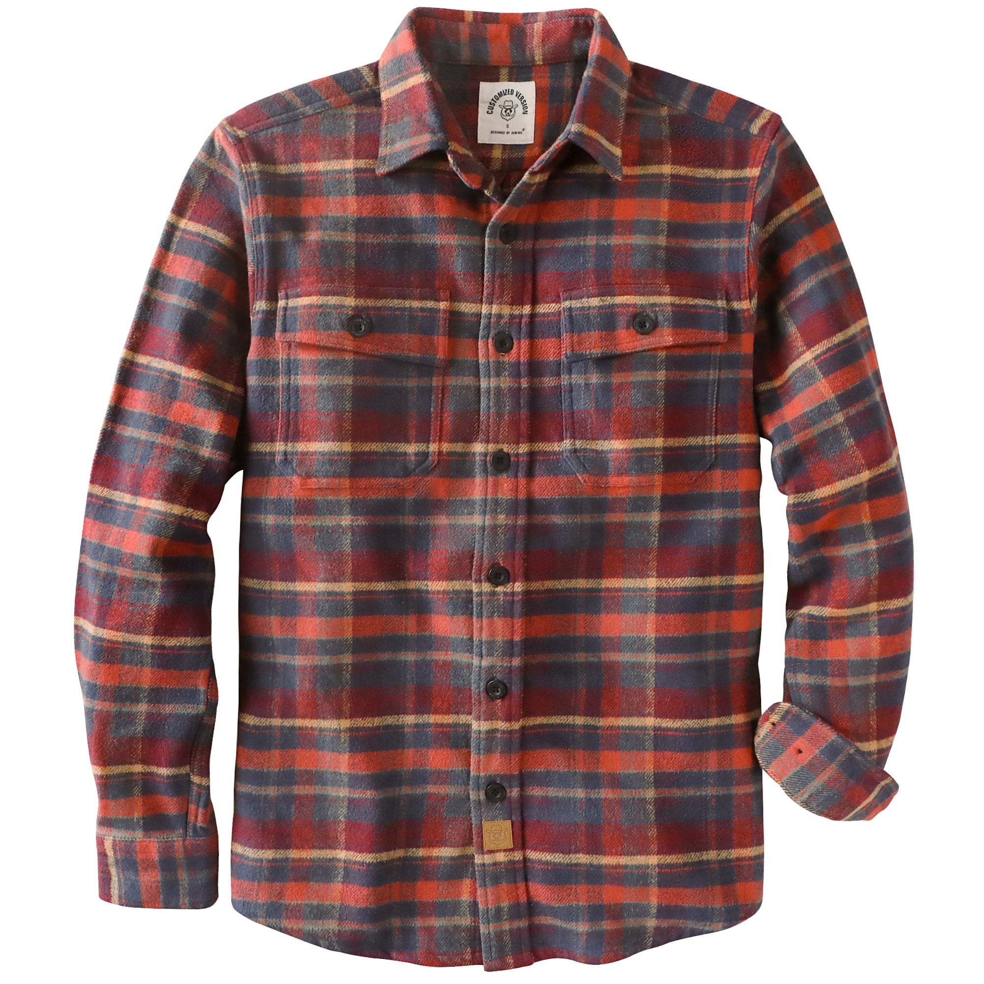 Dubinik? 10.8oz Ultra Heavyweight Flannel Shirt for Men Long Sleeve Mens Plaid Button Down Shirts for Men Vintage 100% Cotton#0081010