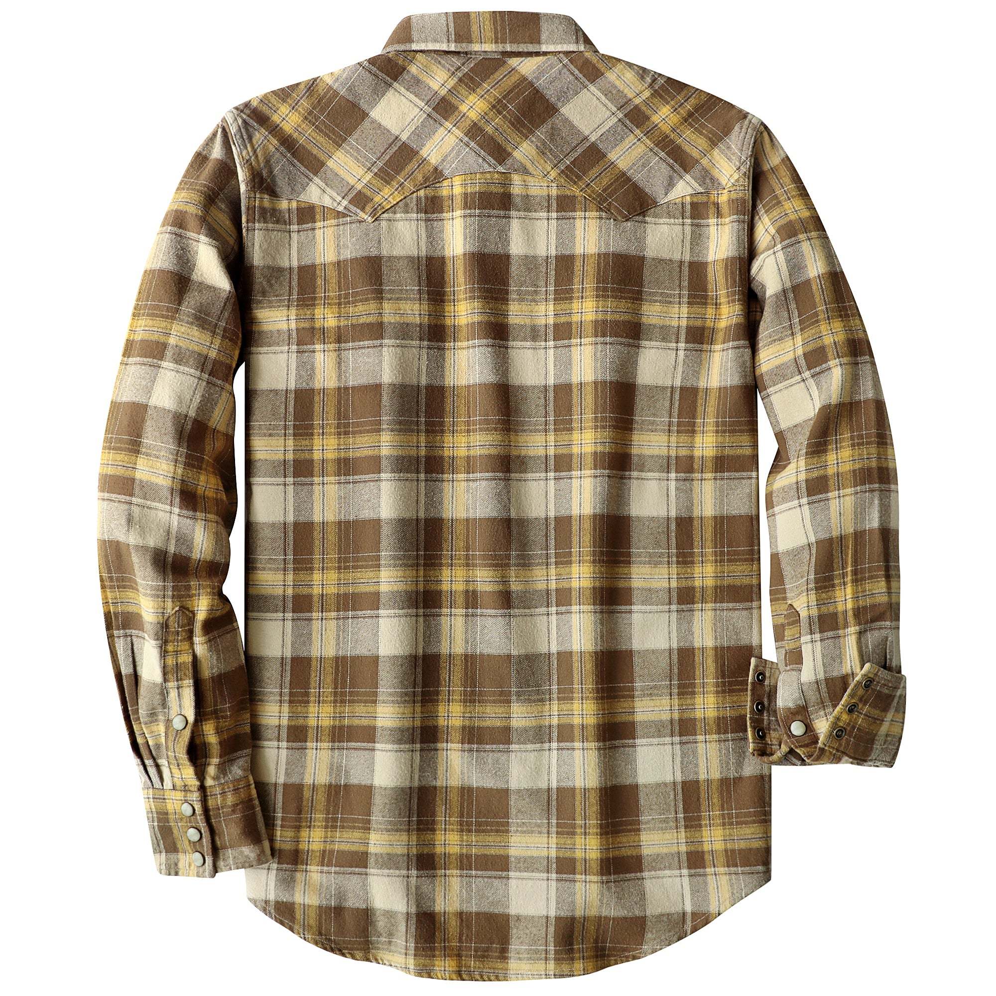 Dubinik? 6.3oz Flannel Shirt for Men Long Sleeve Casual Cozy Snap Button Western Plaid Shirts Soft Pure Cotton#37003