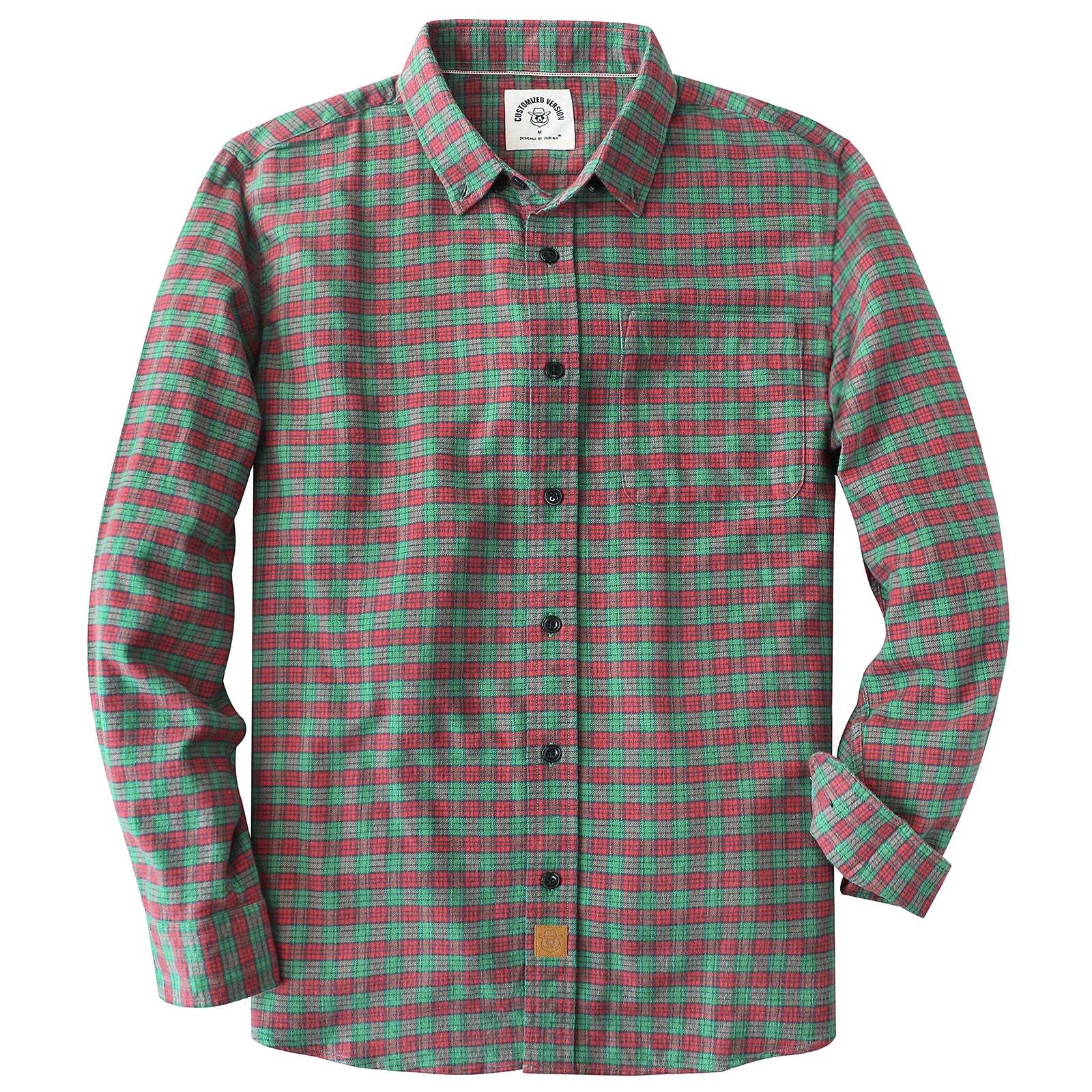 Dubinik? 6oz Mens Flannel Shirts Long Sleeve Flannel Shirt for Men Plaid Pockets Soft Casual 100% Cotton Button Down Regular Fit#0344