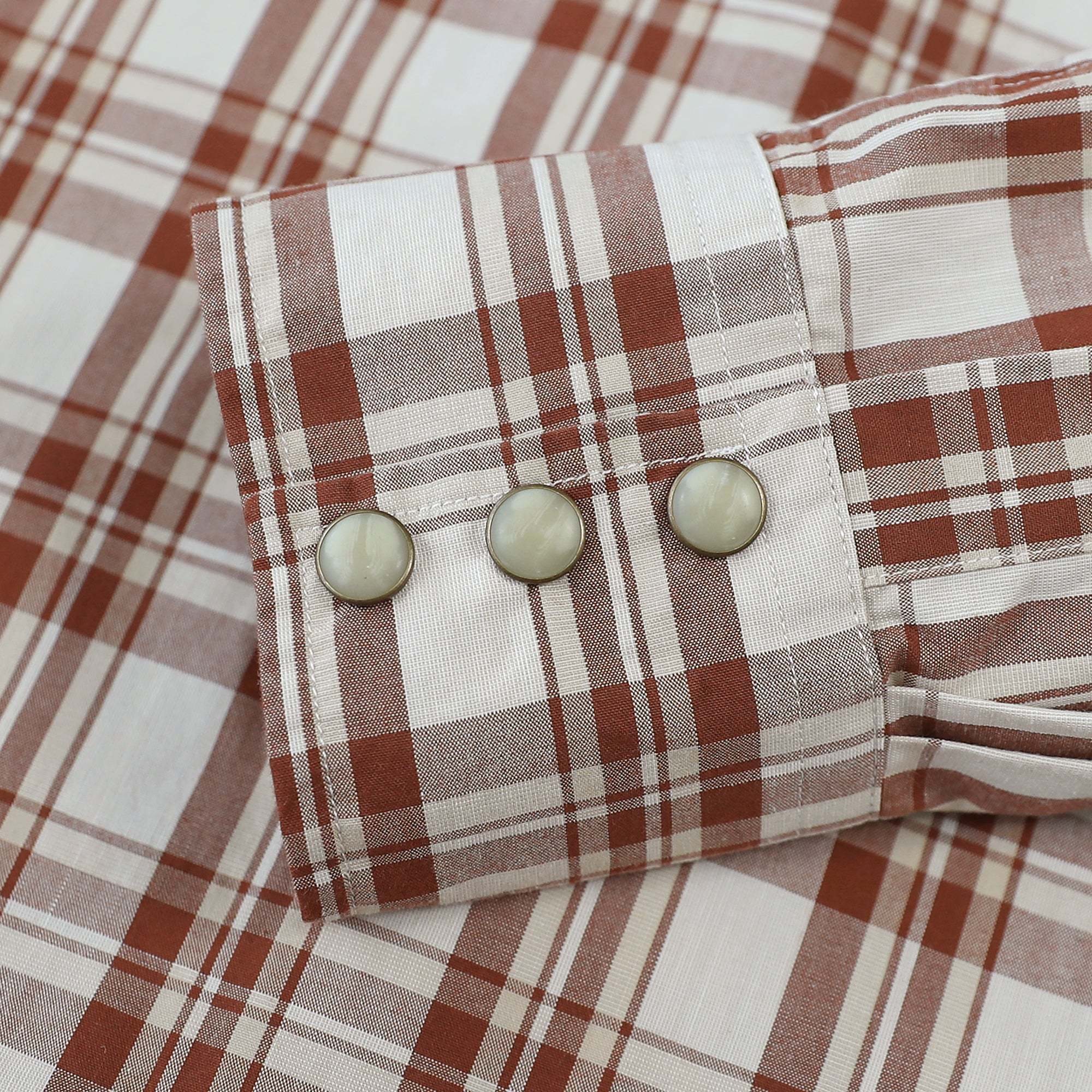 Dubinik? 4.1oz Pearl Snap Shirts For Men Long Sleeve Lightweight Casual Sawtooth Pocket Western Plaid Cowboy Cotton Vintage Work Shirt#48013