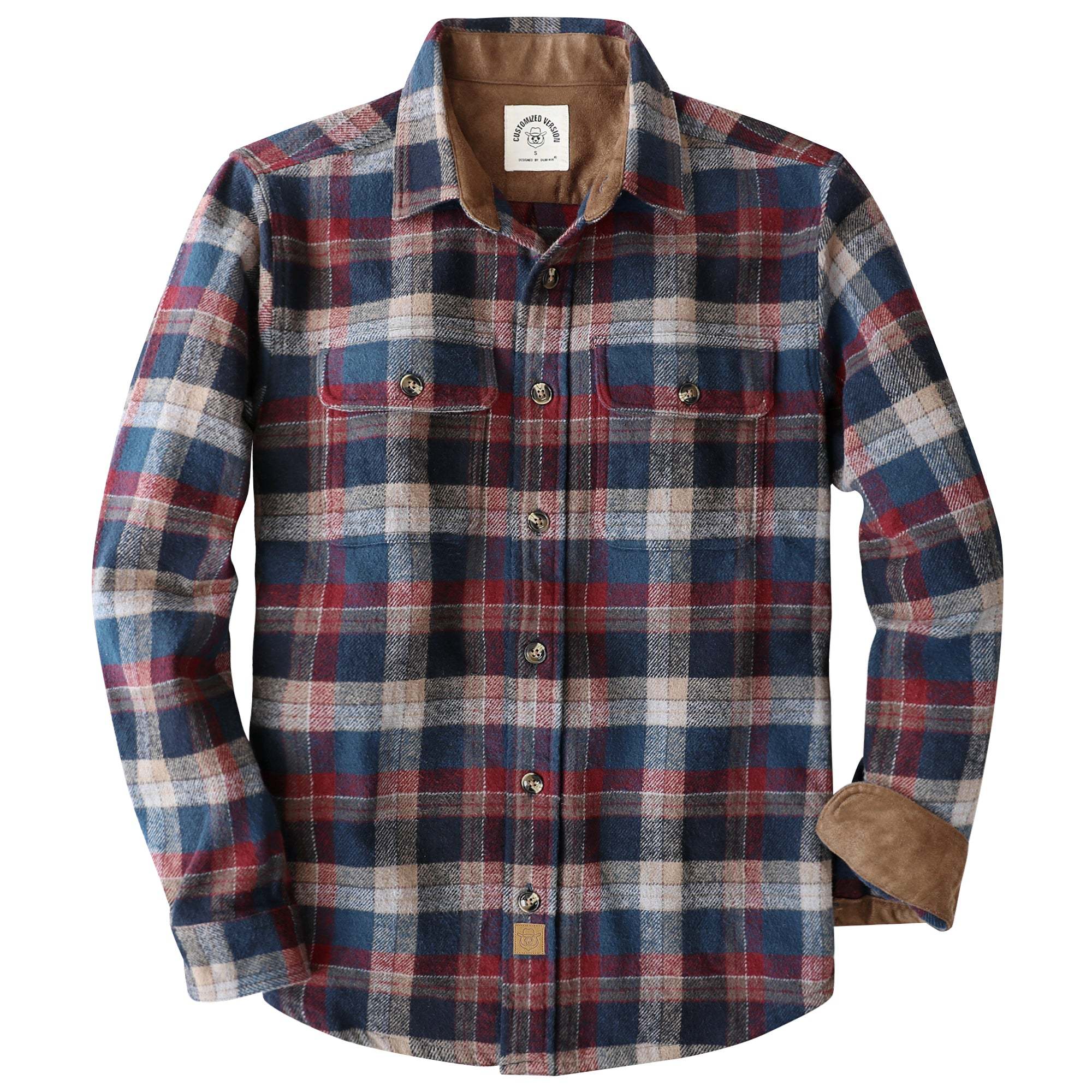 Dubinik? 10.8oz Ultra Heavyweight Mens Flannel Shirts Long Sleeve Casual Button Down Pocket Soft Warm Cotton Shirt#84011