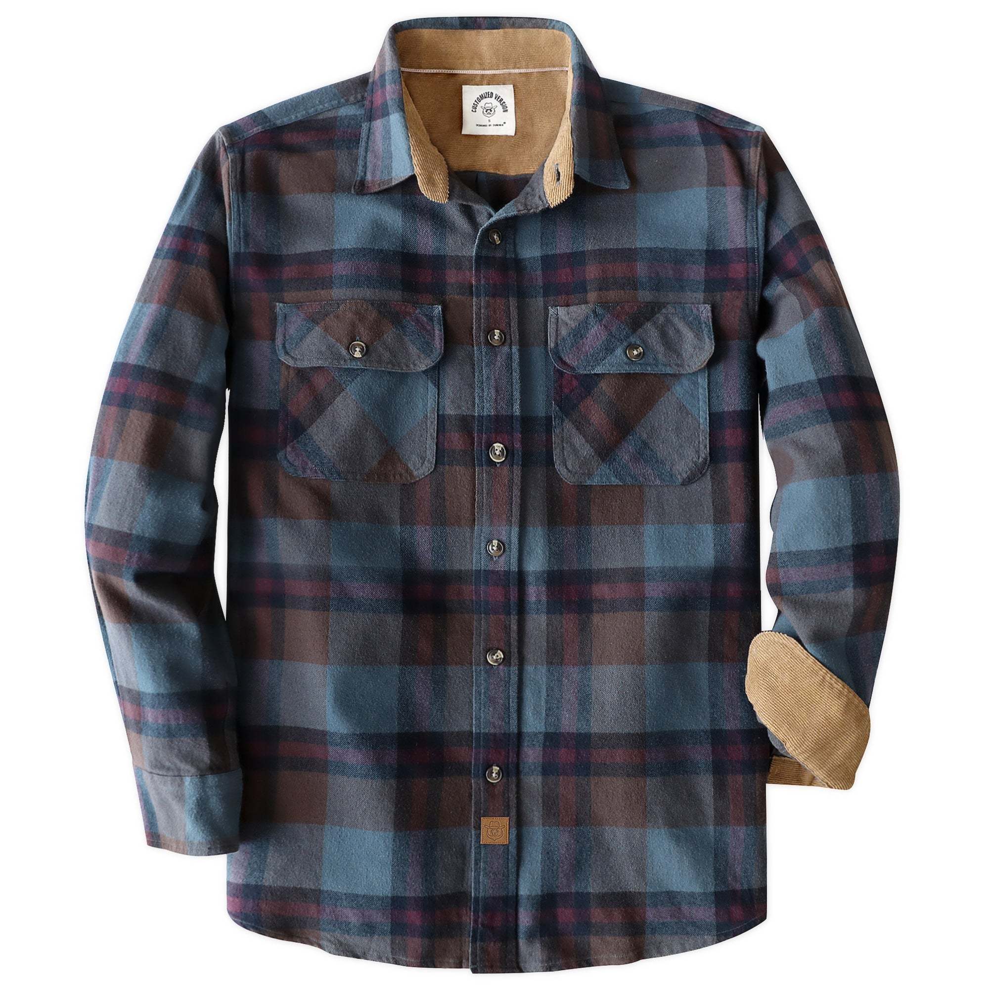 Dubinik? 6oz Mens Flannel Shirt Long Sleeve Button Down Plaid All Cotton Soft Brushed Flannel Shirt For Men Utility Casual Shirt #0030026