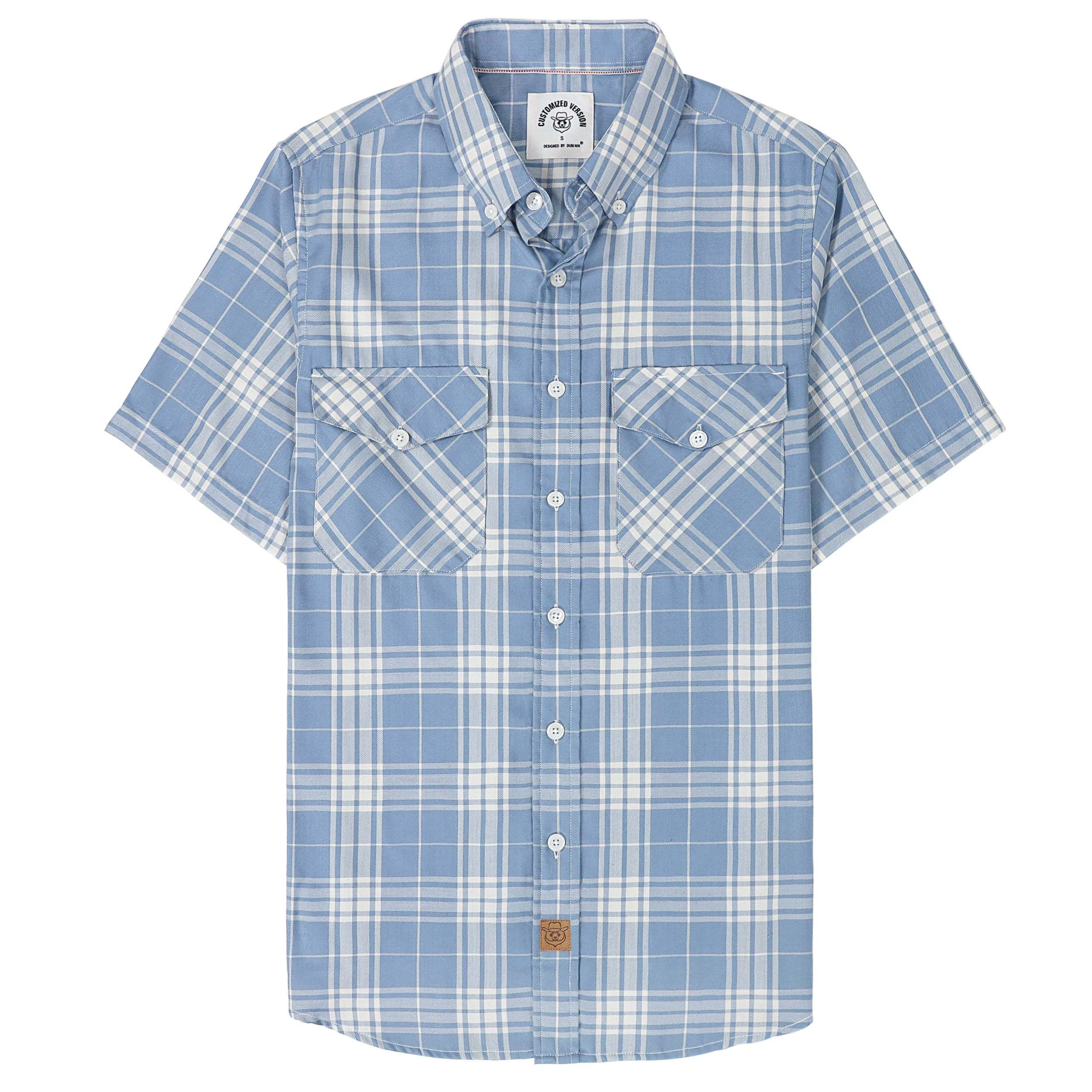 Dubinik? Bamboo Viscose Mens Short Sleeve Button Down Pockets Shirts#39014