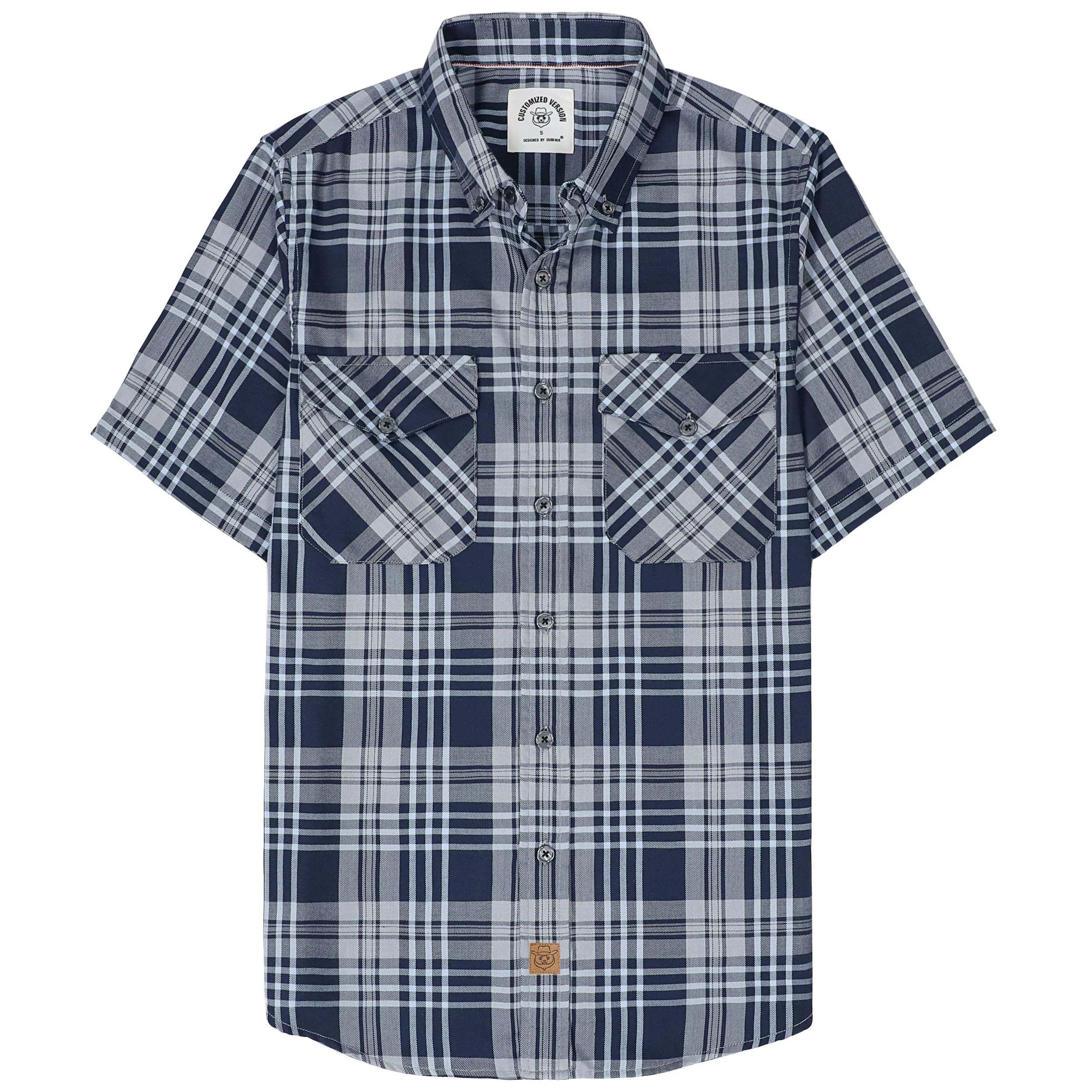 Dubinik? Bamboo Viscose Mens Short Sleeve Button Down Pockets Shirts#39502