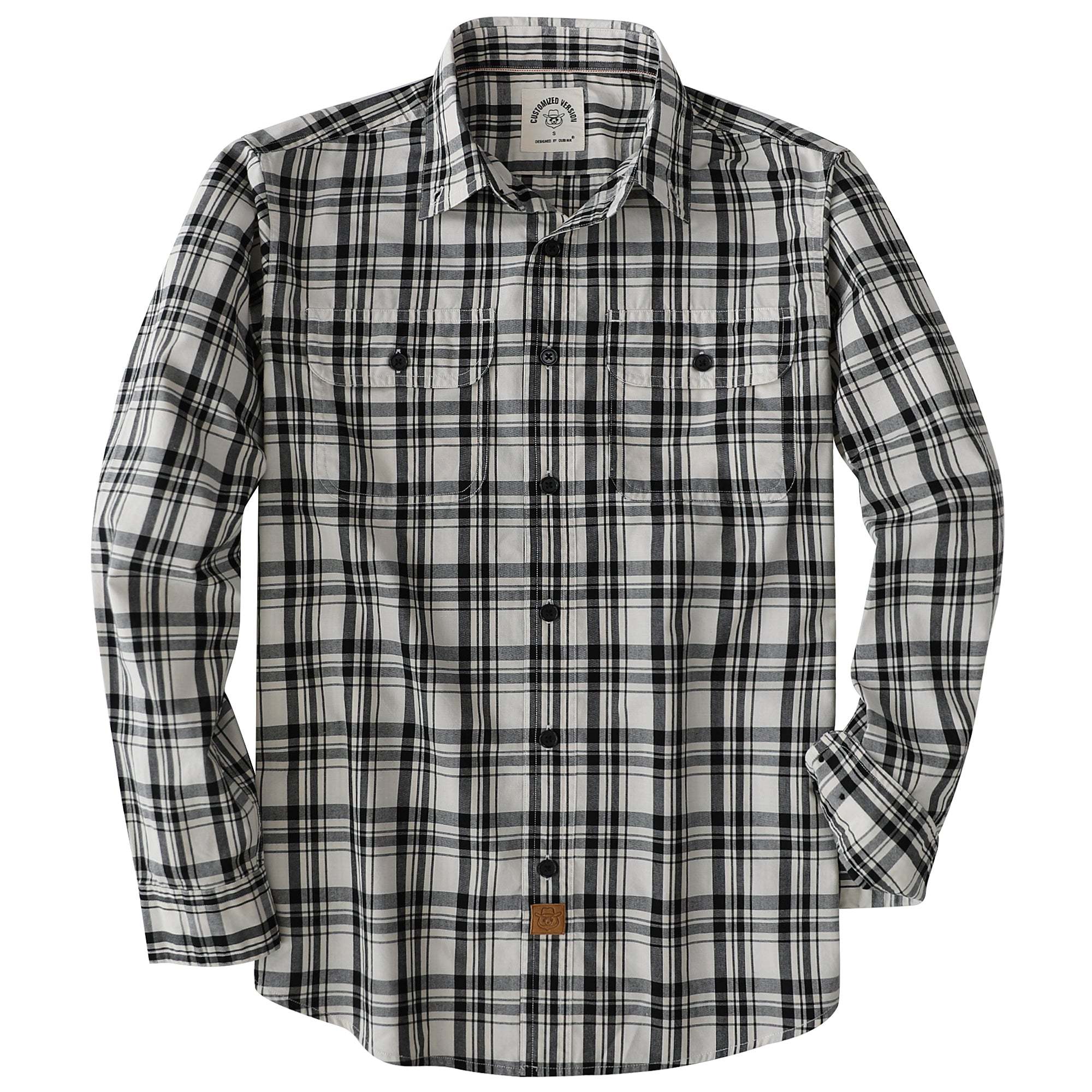 Dubinik? 4.1oz Mens Long Sleeve Button Down Shirts Casual Plaid Shirt with Practical Double Pockets Comfortable and Soft#0050009