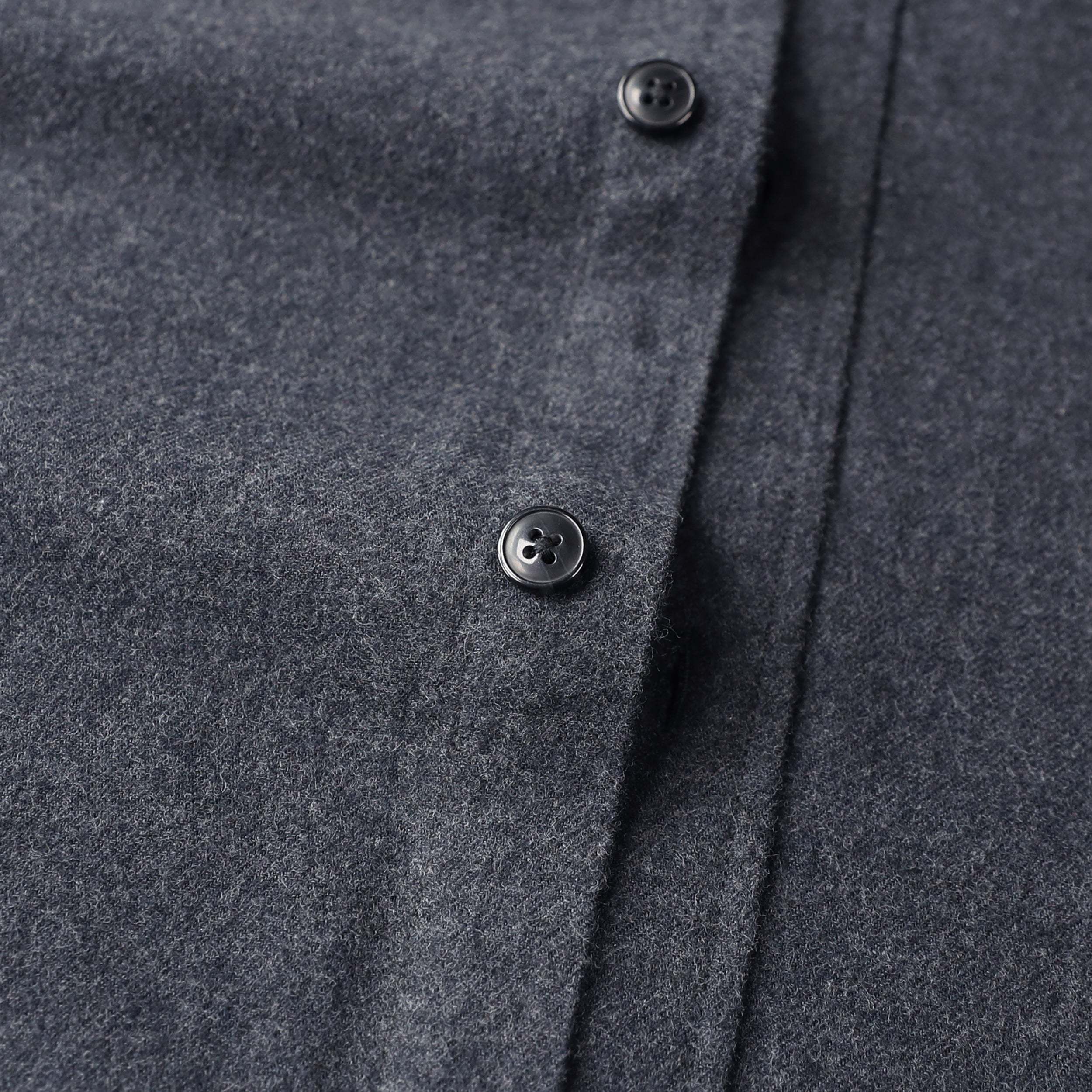 6oz Men's Grey Solid Plaid Flannel Long Sleeve Shirts #0301
