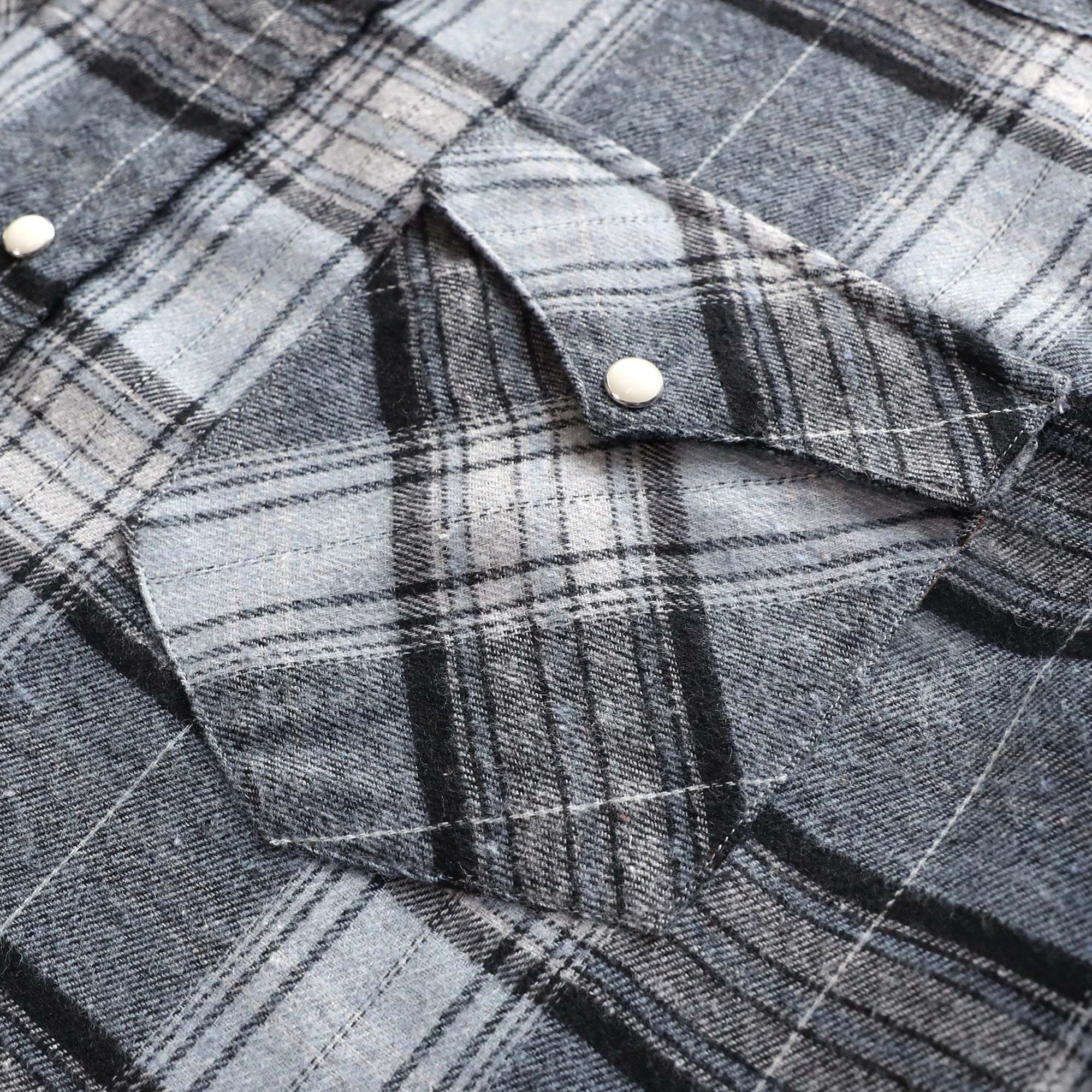 6oz Mens Flannel Long Sleeve Pearl Snap Buttons Western Cowboy Vintage Casual Shirts #2813