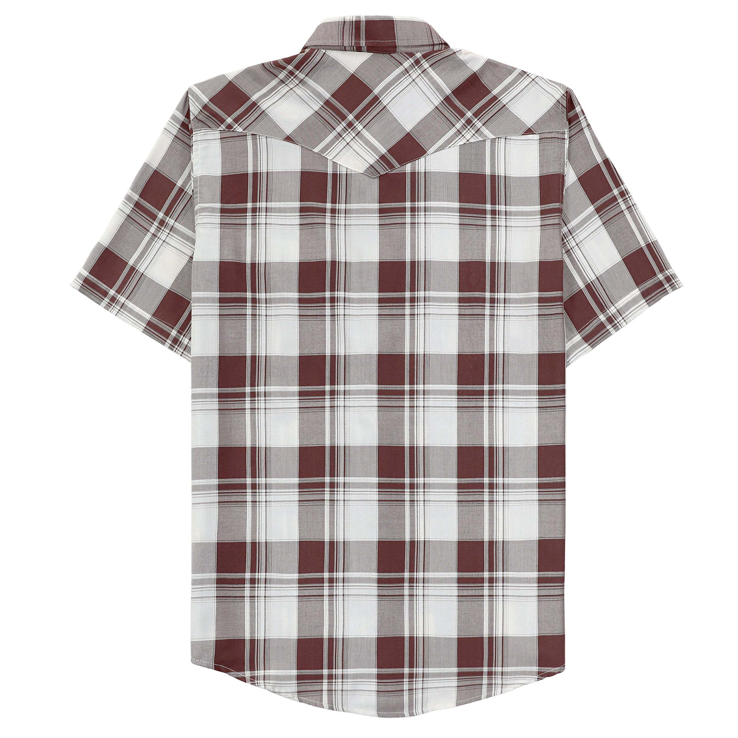 Dubinik?Bamboo Fiber Mens Shirts Short Sleeve Plaid Shirt Men Western Cowboy Pearl Snap Vintage Casual Plaid Shirt #29404