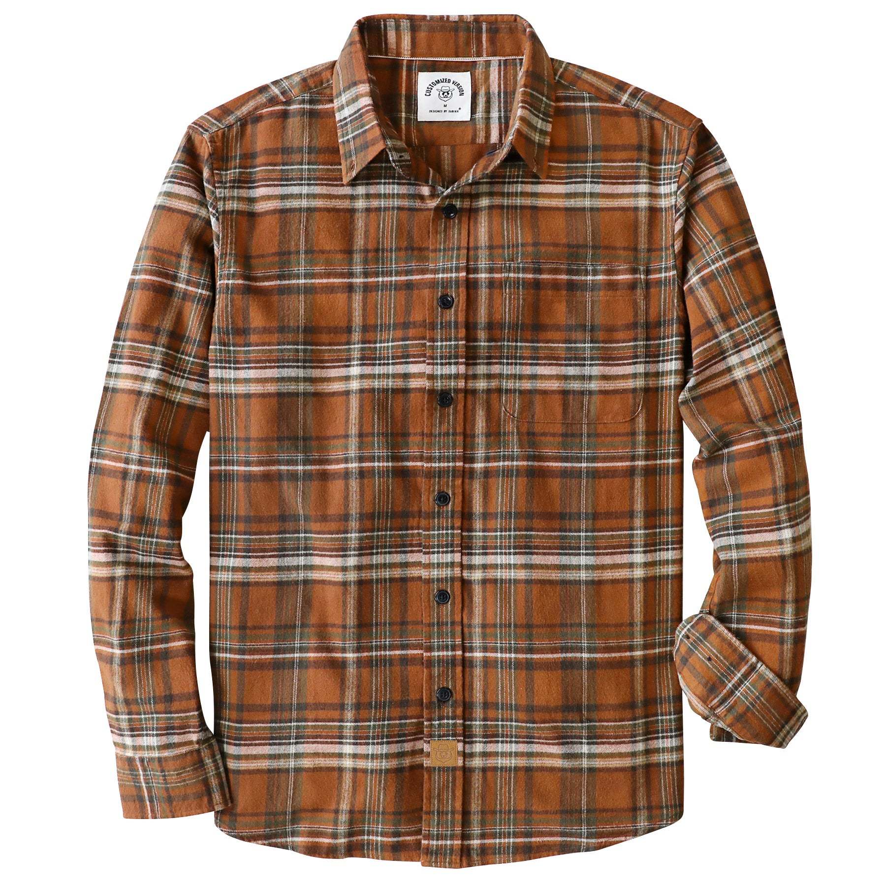 Dubinik? 6oz Flannel Shirt for Men 100% Cotton Mens Flannel Shirts Long Sleeve Plaid Soft Casual Button Down Shirt Men#66203