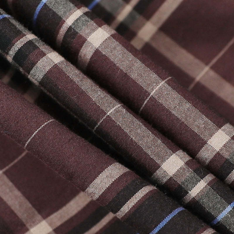 Dubinik? Men's Pearl Snap Sawtooth Pocket Western Plaid Shirt Short Sleeve#47012