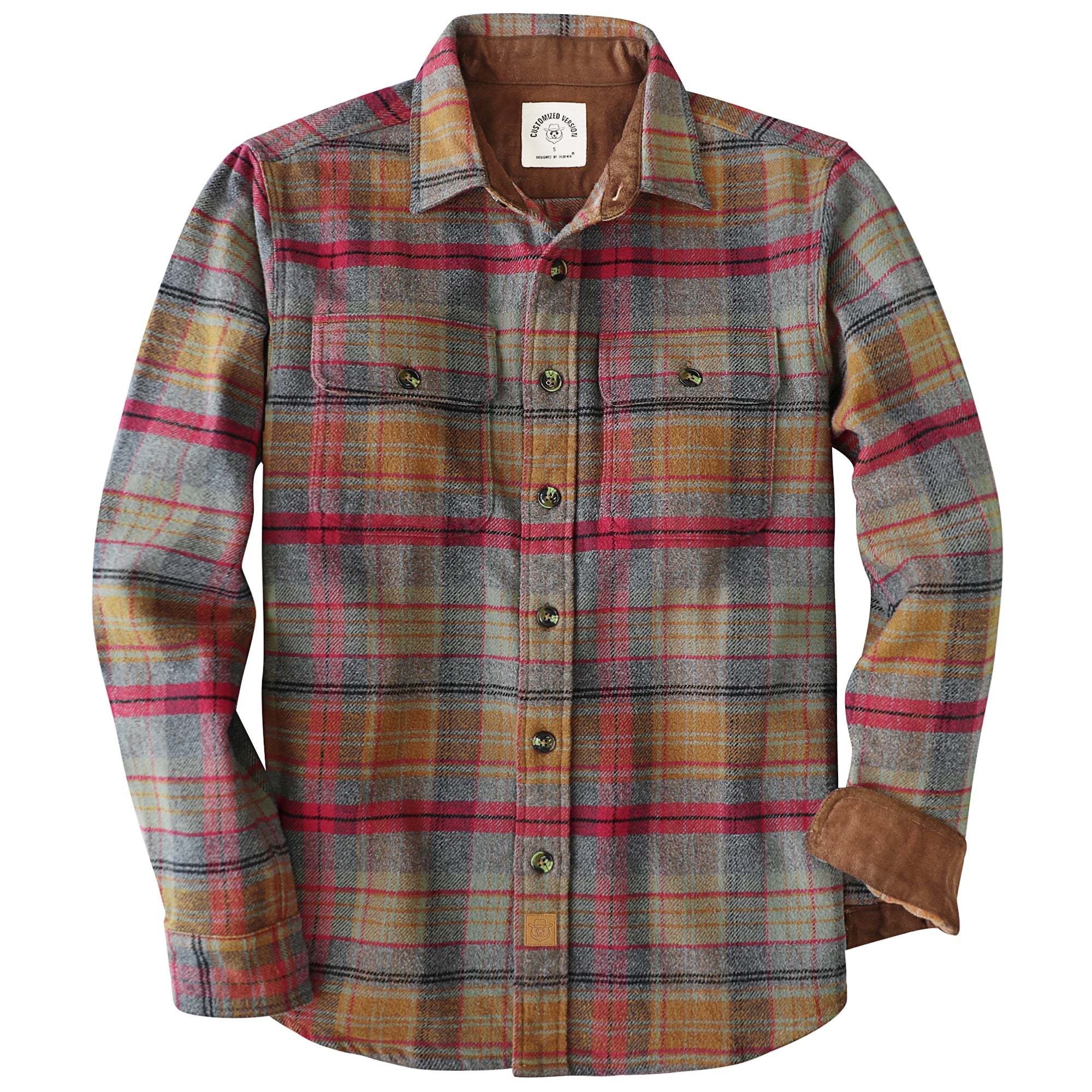 Dubinik? 10.8oz Ultra Heavyweight Mens Flannel Shirts Long Sleeve Casual Button Down Pocket Soft Warm Cotton Shirt#84002