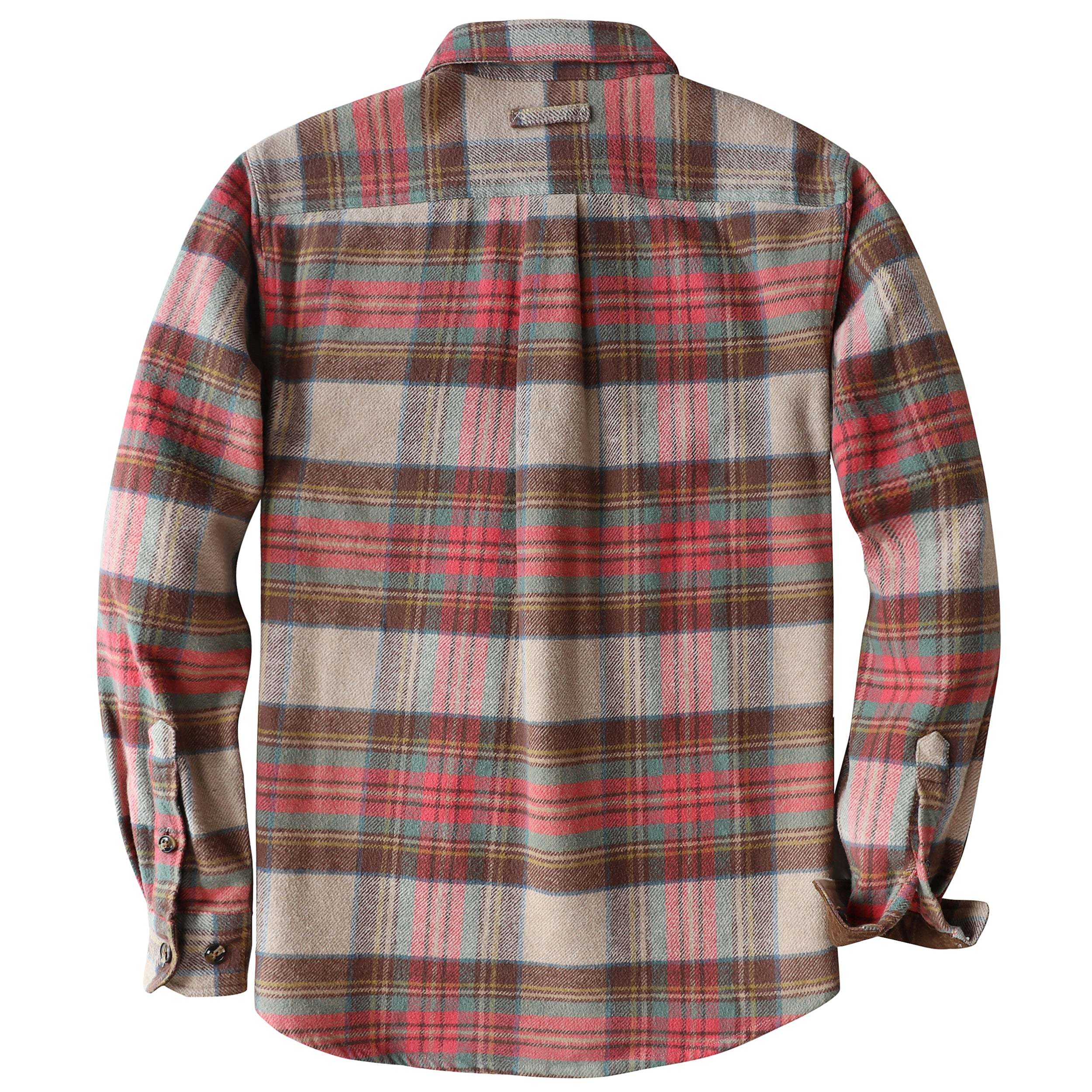 Dubinik? 10.8oz Ultra Heavyweight Flannel Shirt for Men Long Sleeve Casual Button Down Soft Pure Cotton Plaid Warm Suede Cuffs#0082010