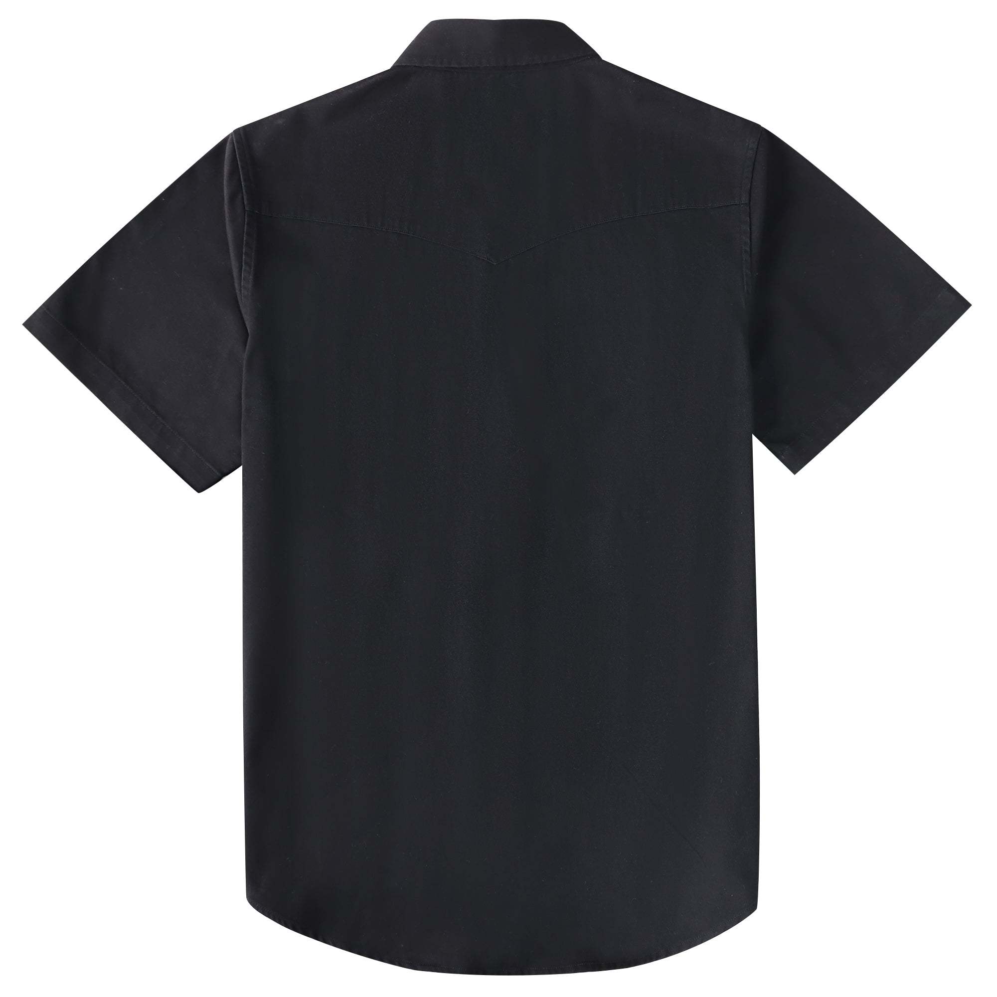 Dubinik? Men's Heavyweight Pure Cotton Classic Pearl Snap Button Western Workwear Short-Sleeved Shirt#10512