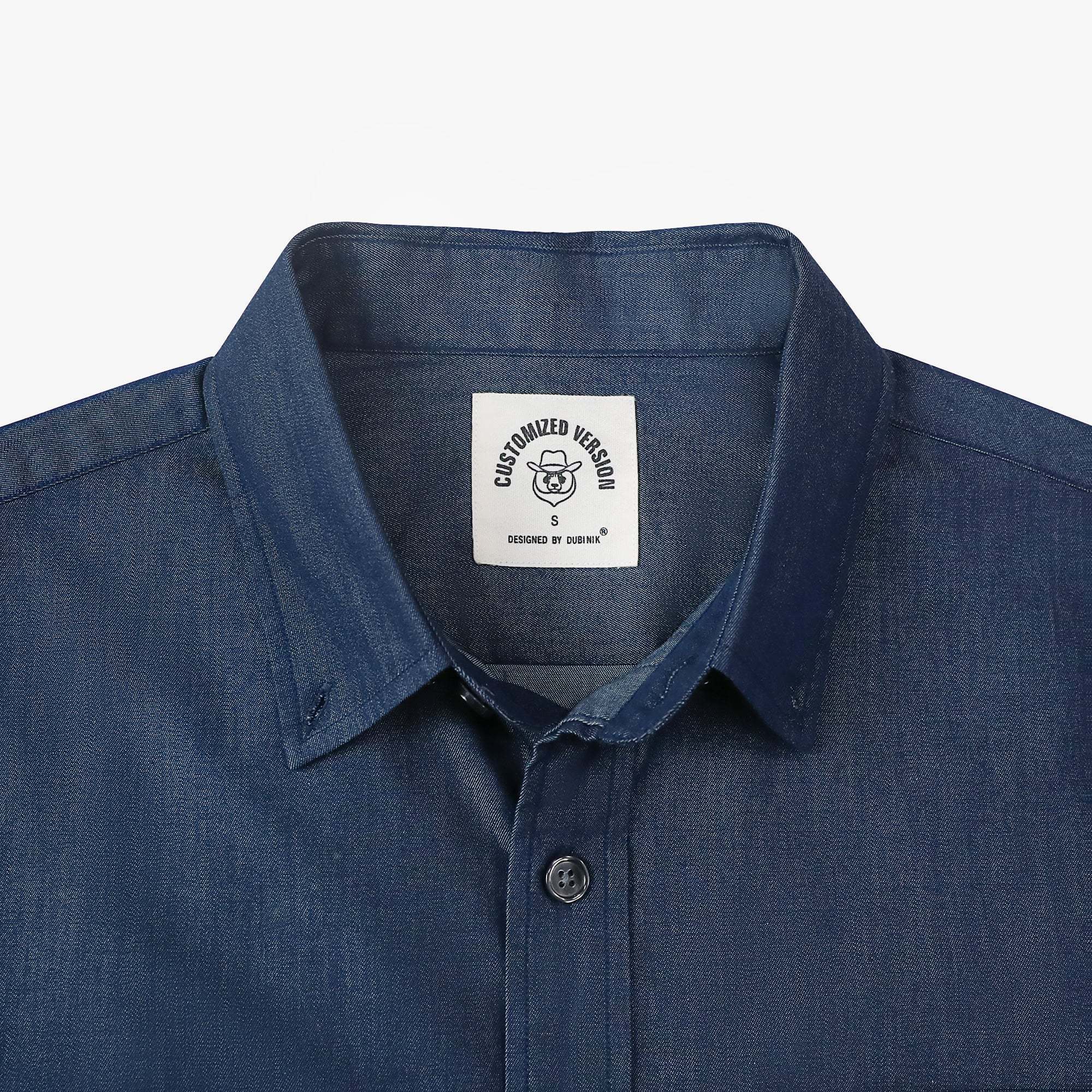 Dubinik? Navy Solid Mens Short Sleeve Button Down Shirts Summer Vintage Short Sleeve Button Down Men Lightweight Men's Casual Shirts#51036