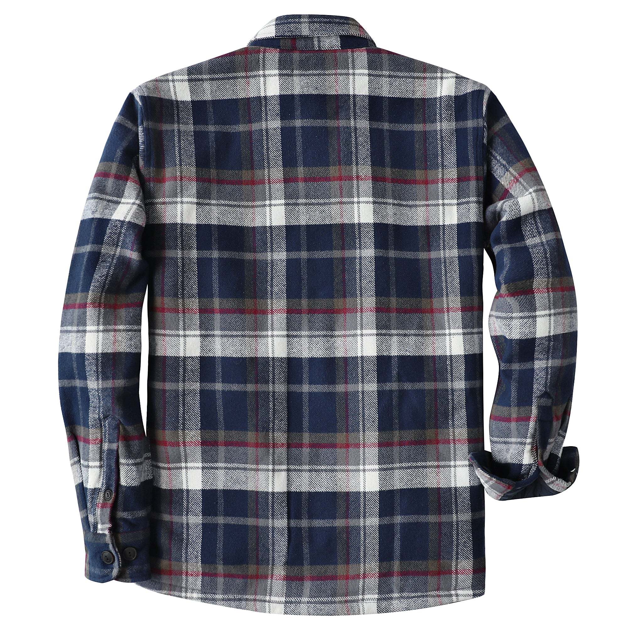 Dubinik? 10.8oz Mens Shacket Flannel Warm Lined Coats Lightweight Jacket Casual Plaid Flannel Shirt For Men Long Sleeve Button Down#0182004