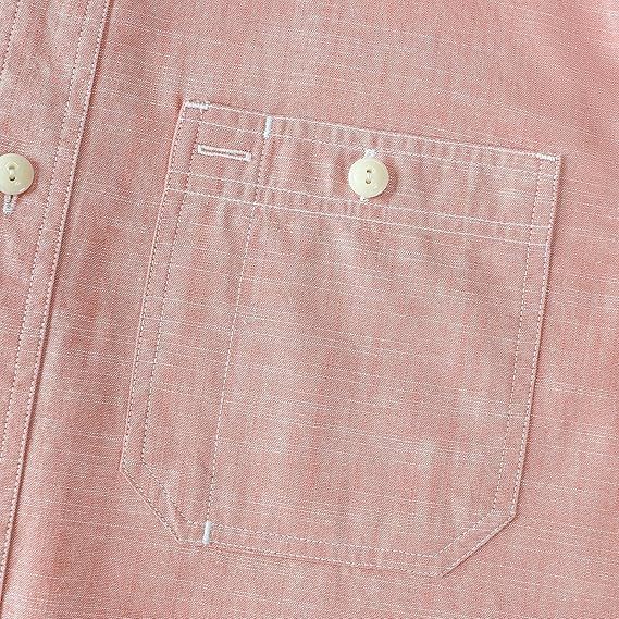 Dubinik? 5.5oz Pink Chambray Long Sleeve Button-Front Closure Pocket Cotton Workshirt#58002