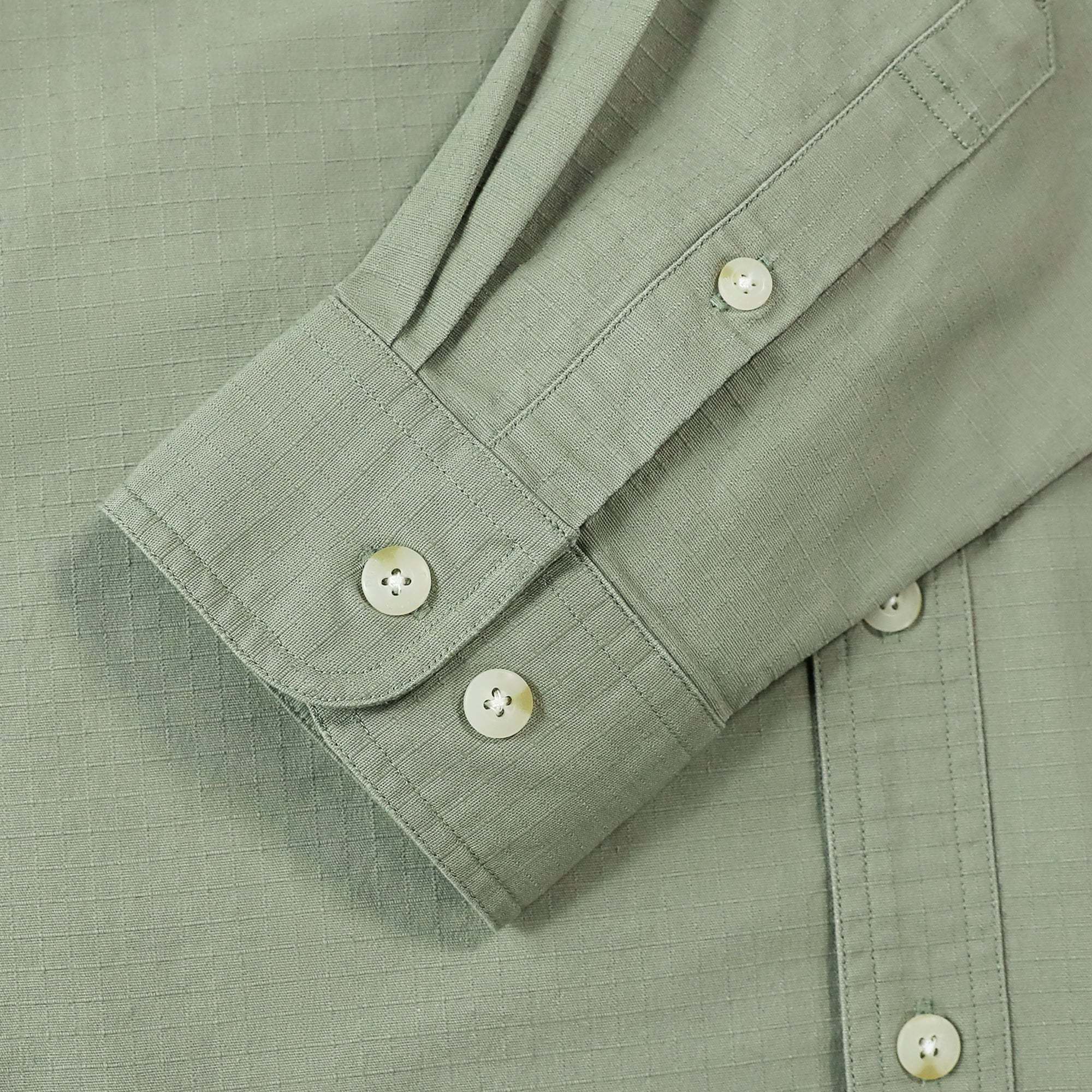 Dubinik? 6.5oz Mens Button Up Shirts Long Sleeve Casual Light Green Solid Shirts for Men Two Pocket Regular Fit Comfortable with Stretch Shirt#0056001