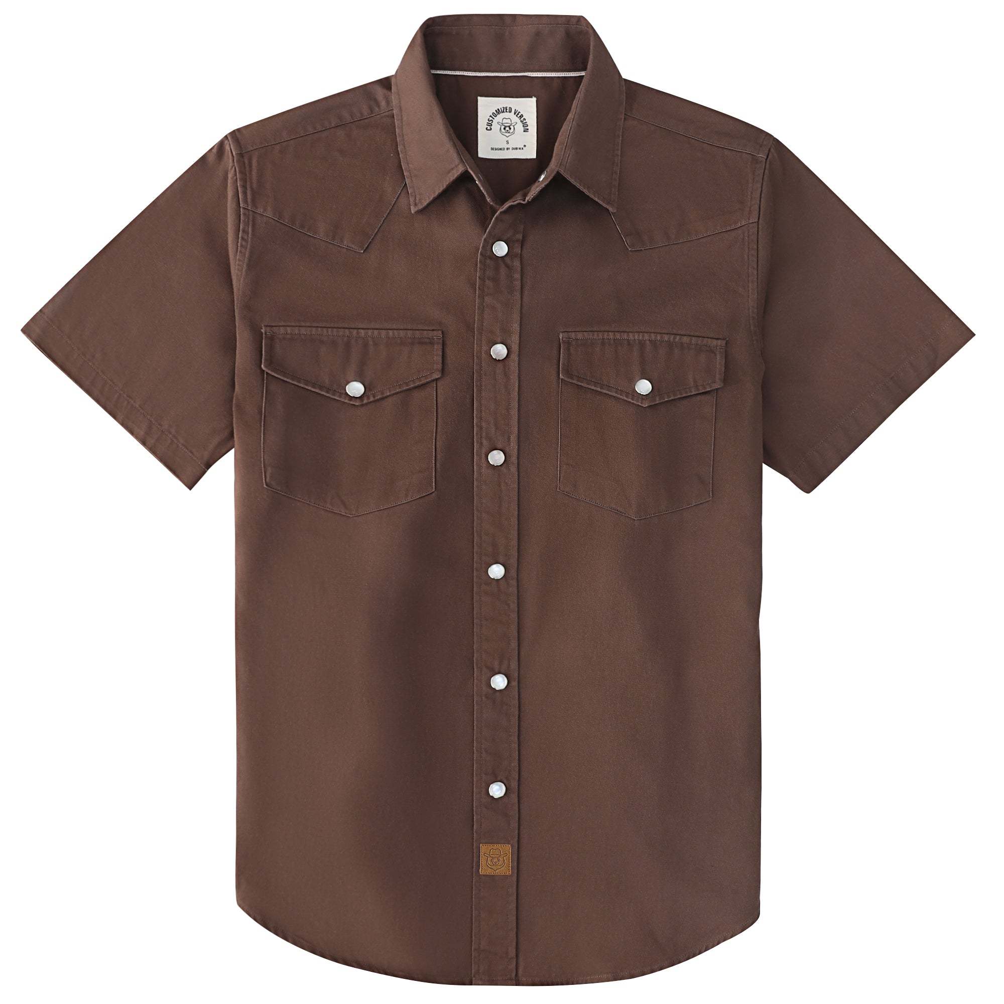 Dubinik? Mens Short Sleeve Work Shirt Snap Button Heavy Cotton#10510