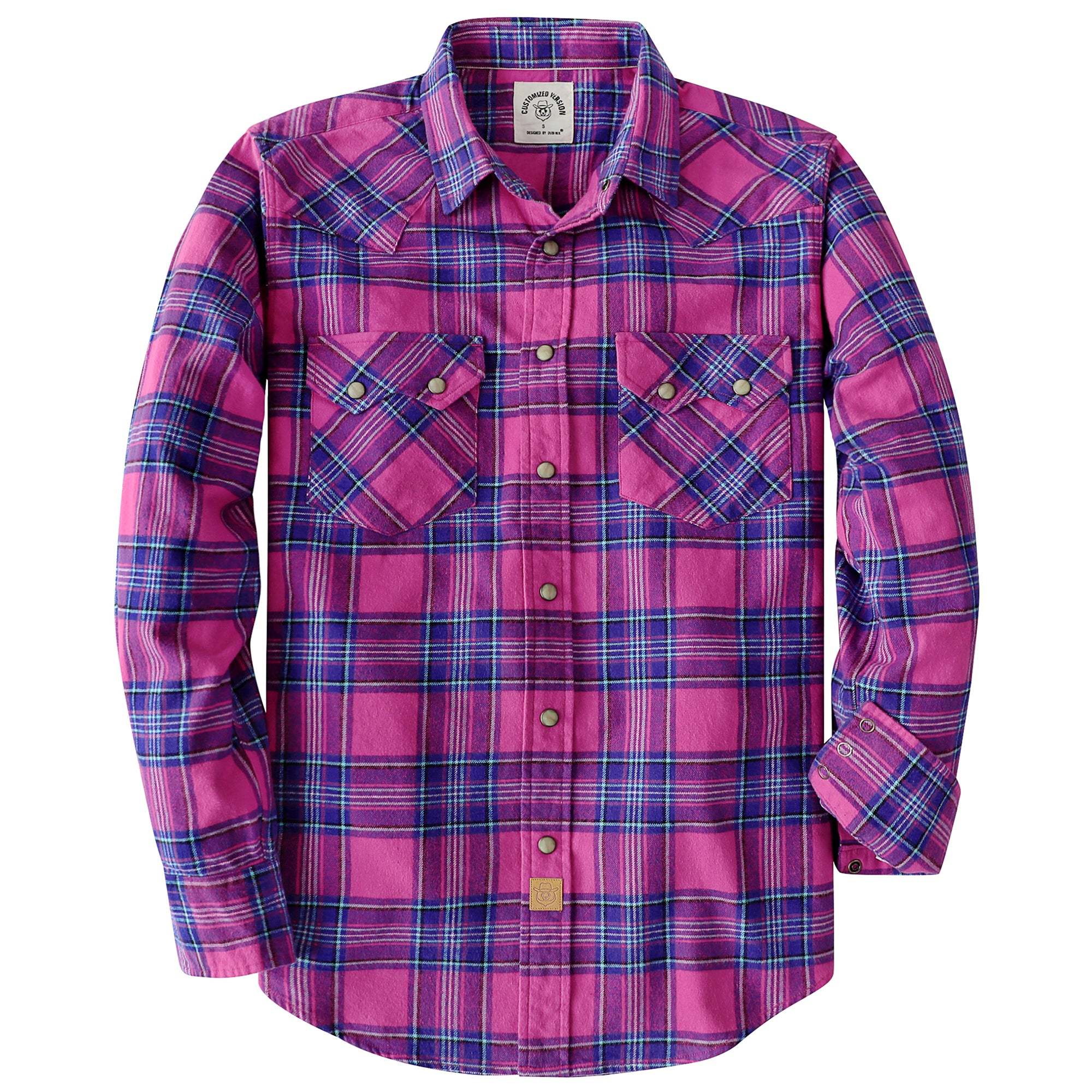 Dubinik? 6.3oz Flannel Shirt for Men Long Sleeve Casual Cozy Snap Button Western Plaid Shirts Soft Pure Cotton#37017