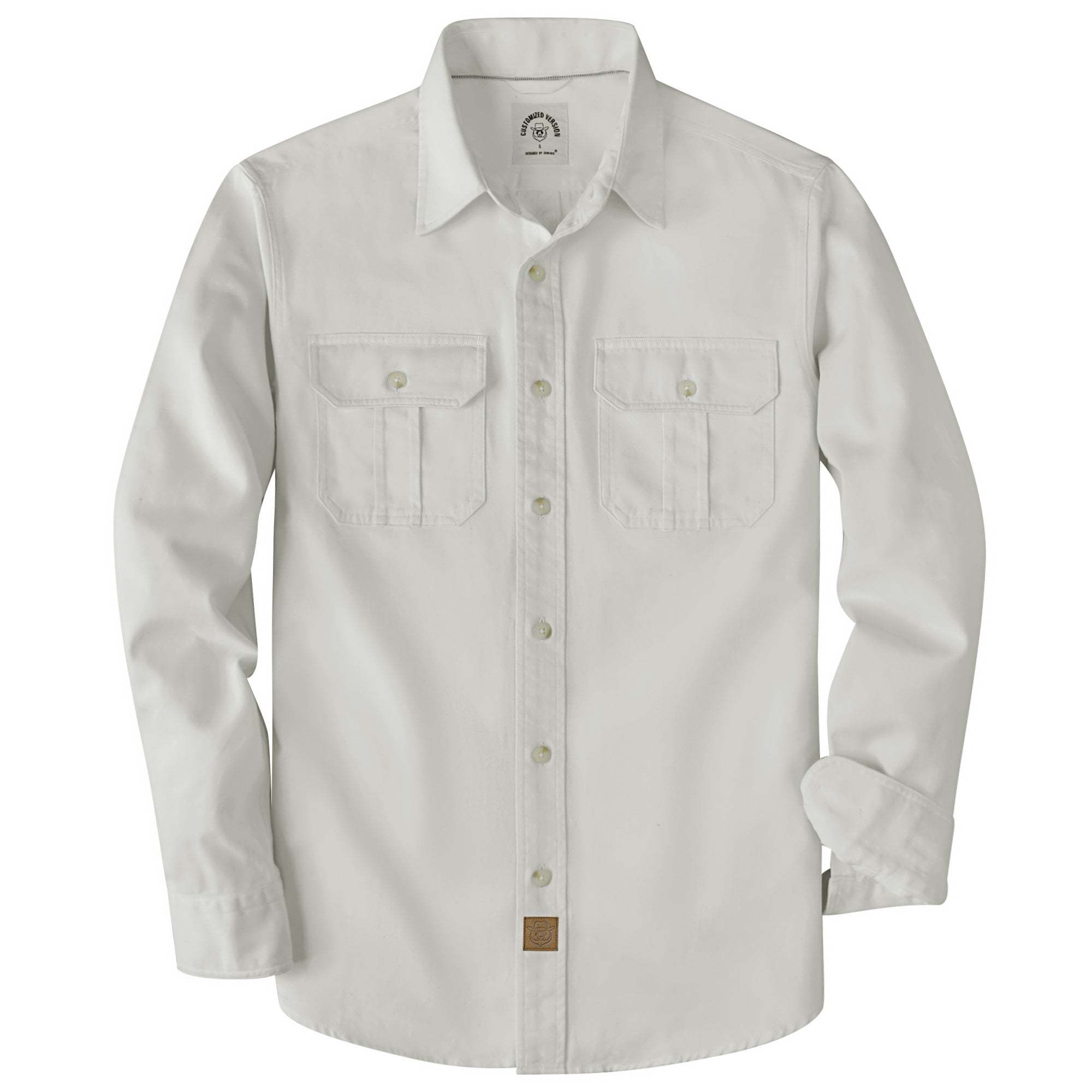 Dubinik? 7.2oz Men's Cotton Long Sleeve Button Down Shirt – Casual Two Pocket Work Shirt#10801