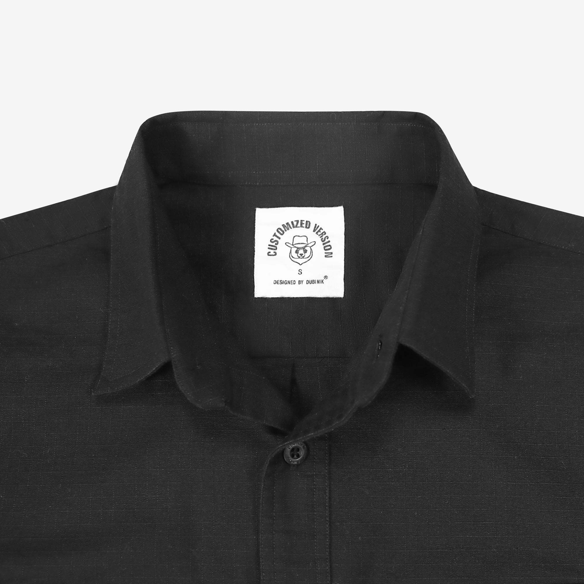 Dubinik? 6.5oz Mens Button Up Shirts Long Sleeve Casual Black Solid Shirts for Men Two Pocket Regular Fit Comfortable with Stretch Shirt#0056006