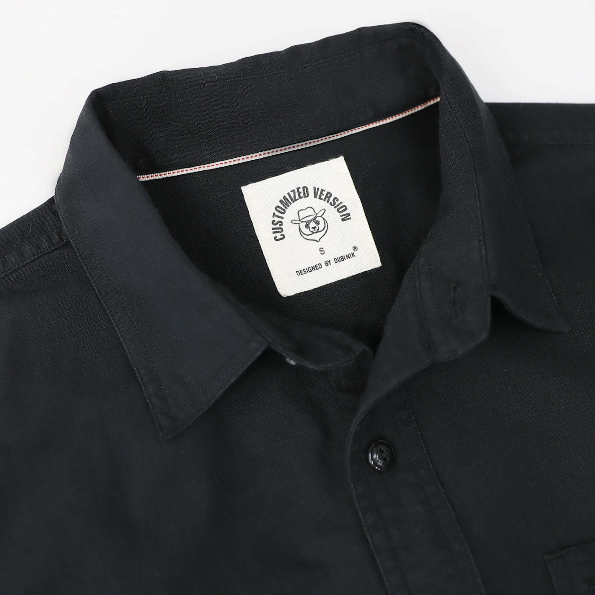 Dubinik? 5.5oz Black Chambray Long Sleeve Button-Front Closure Pocket Cotton Workshirt#58013