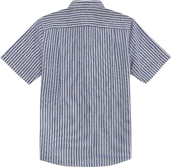 Dubinik? Mens Short Sleeve Button Down Shirts 100% Cotton Plaid Men's Casual Button-Down Shirts with Pocket#0178