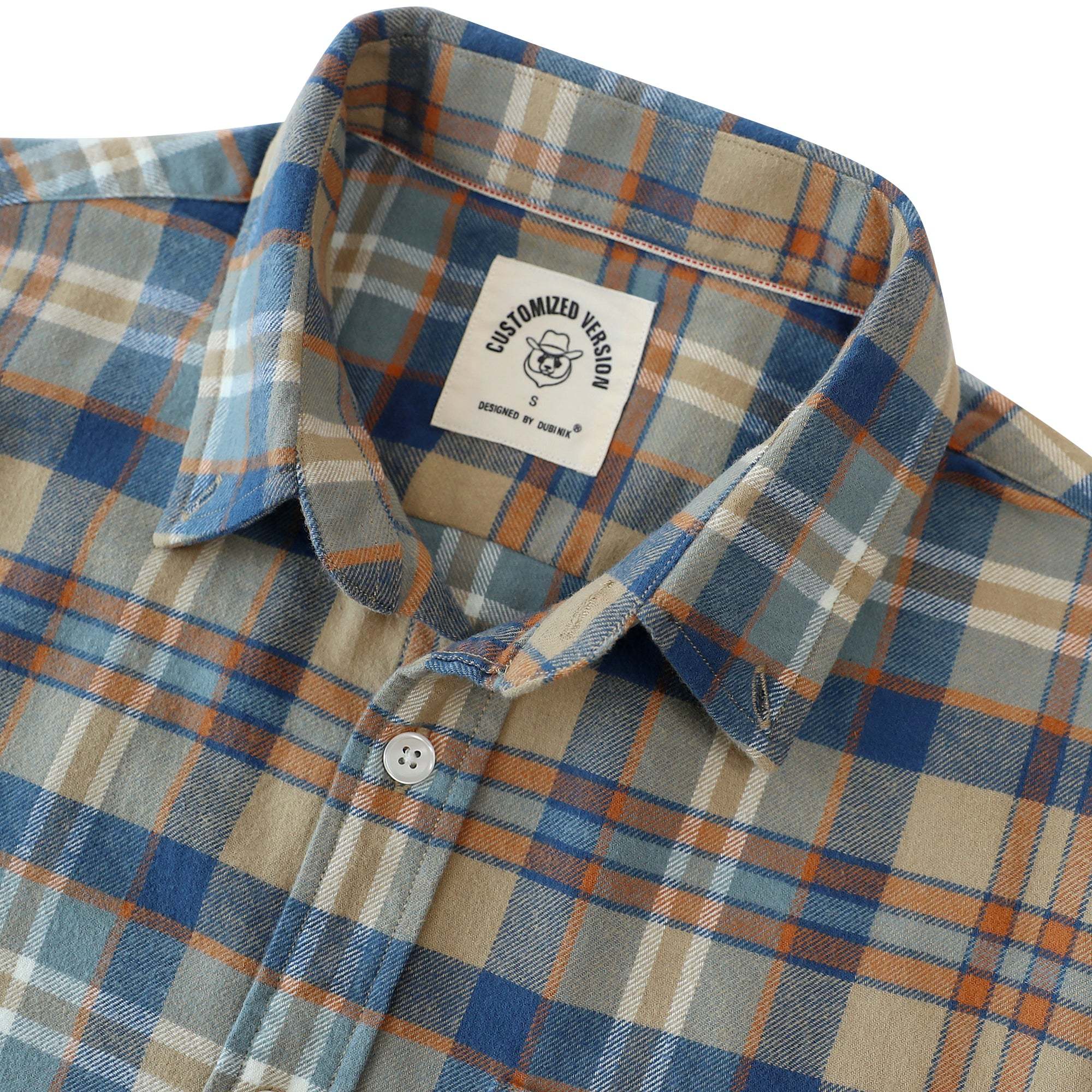 Dubinik? 6oz Mens Flannel Shirts Long Sleeve Button Down Casual Work Plaid Shirt Men All Cotton Soft with Pocket Regular Fit#0353
