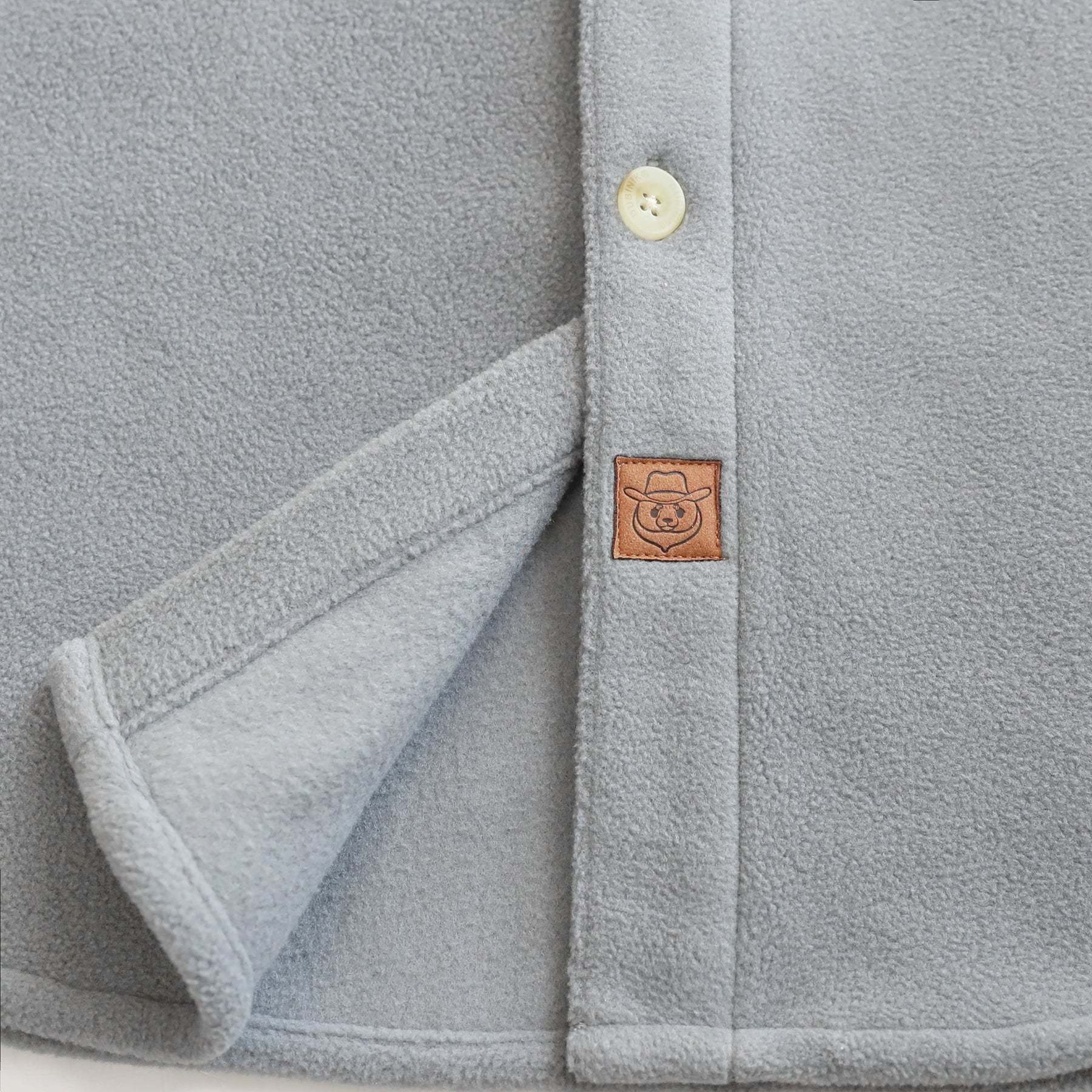 Mens Long Sleeve Light Grey Solid Fleece Shirt Casual Button Down Light-in-weight Shirt #1805
